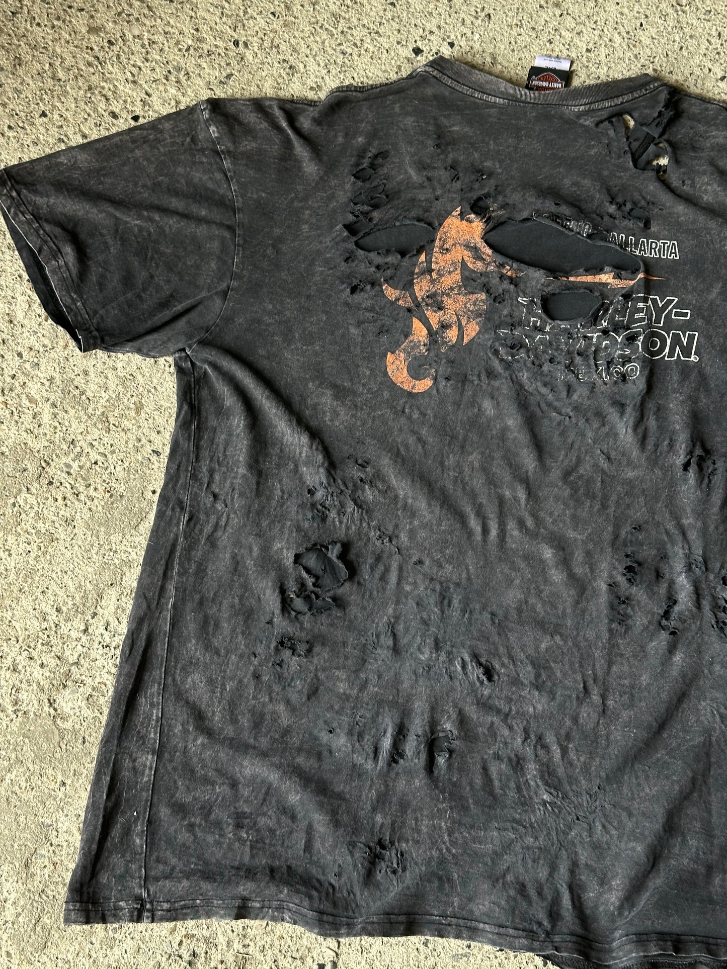 HARLEY DAVIDSON DISTRESSED GREY T-SHIRT