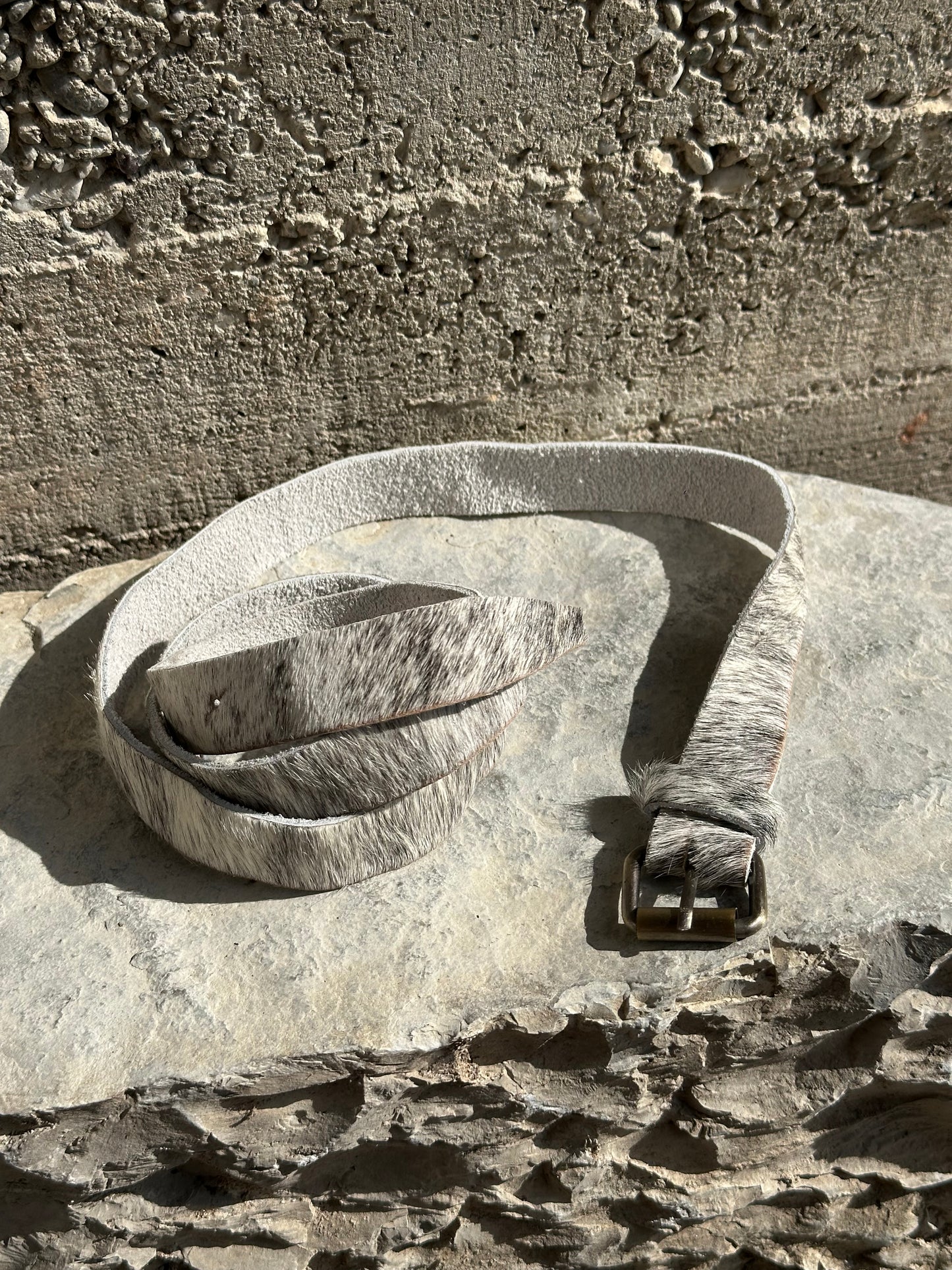 PONYHAIR WHITE AND GREY BELT