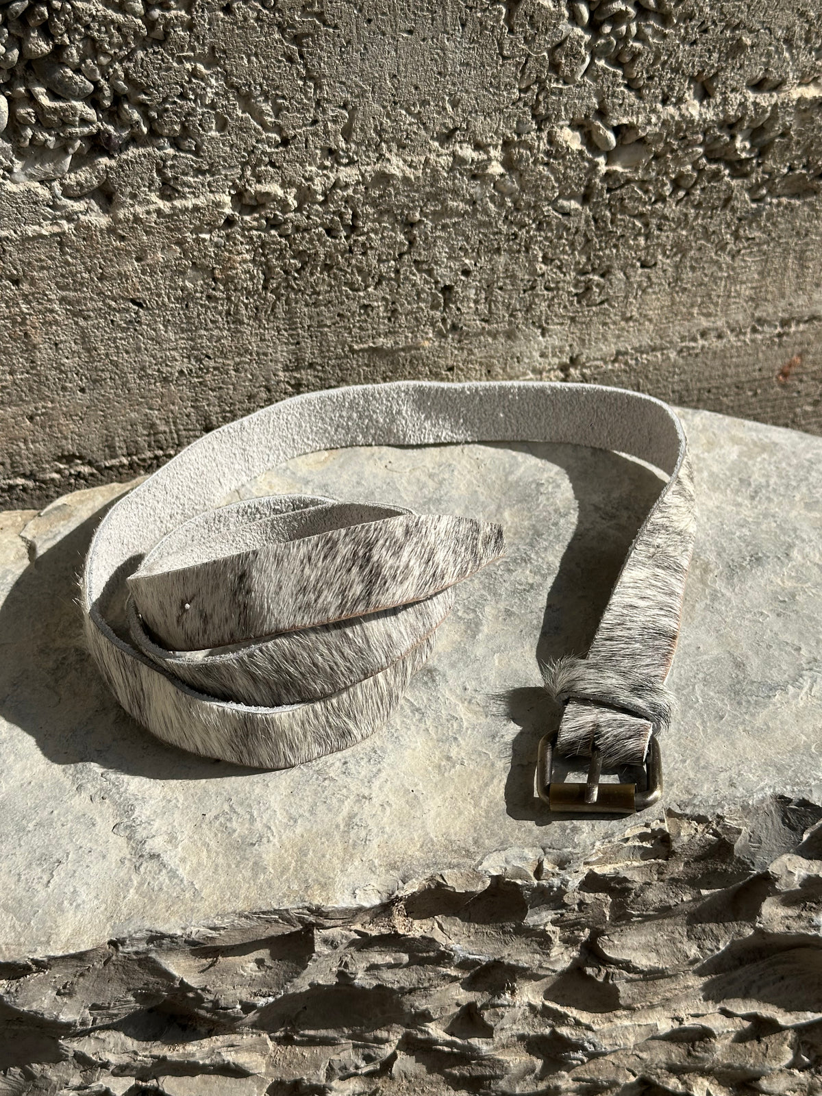 PONYHAIR WHITE AND GREY BELT