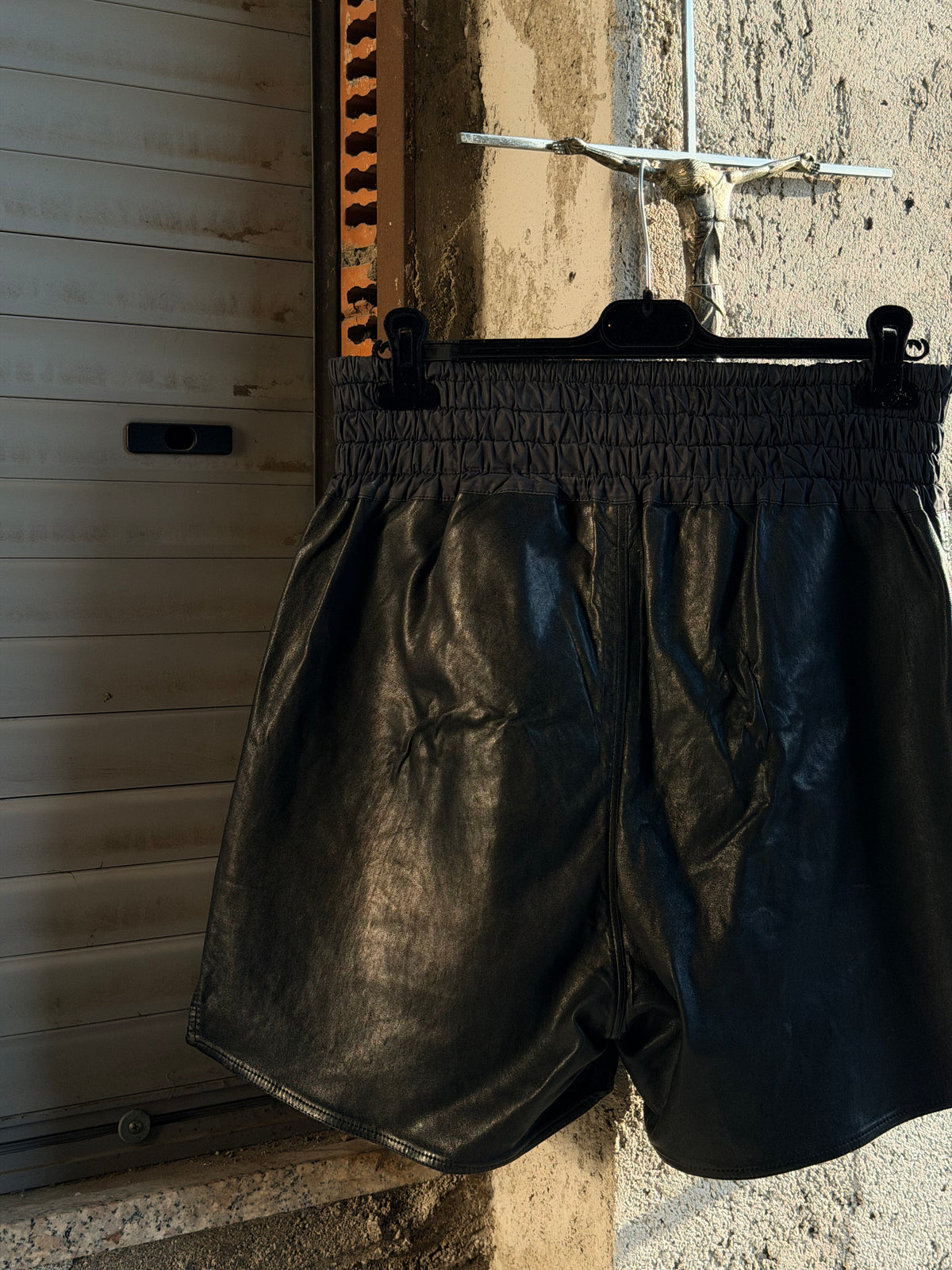 RICK OWENS BOXING LEATHER SHORTS