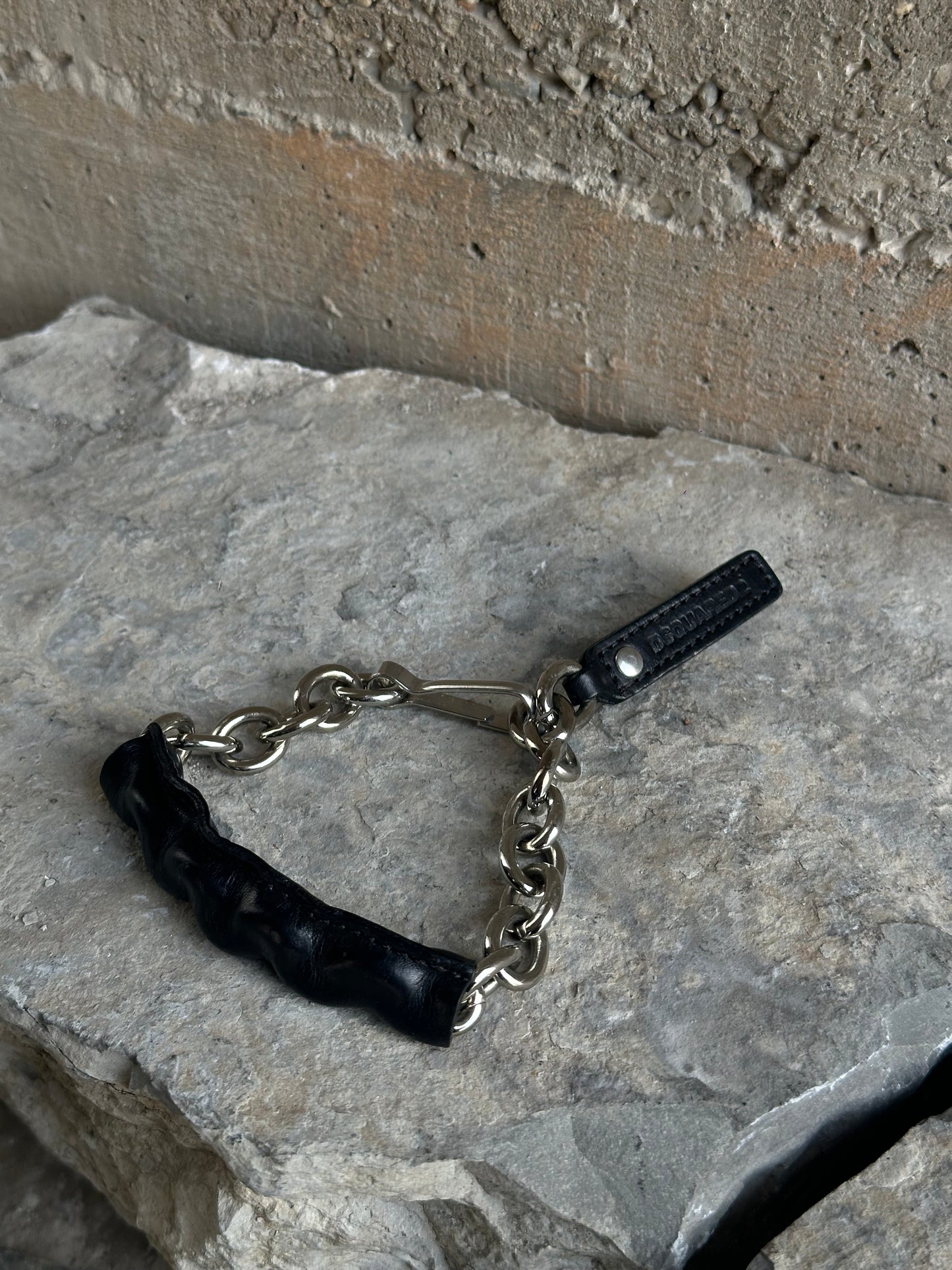 DSQUARED2 LEATHER CHAIN BRACELET
