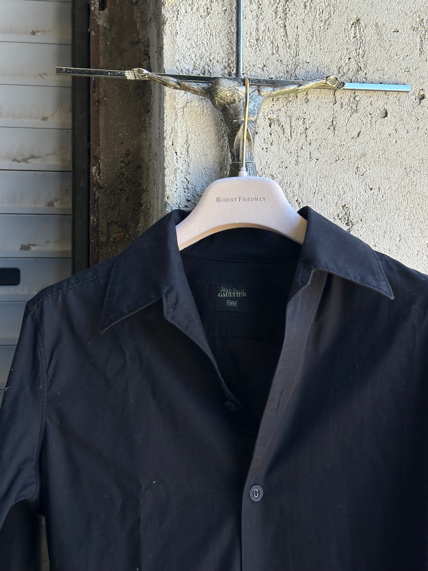 JEAN PAUL GAULTIER SUPER SLEEVE BLACK SHIRT