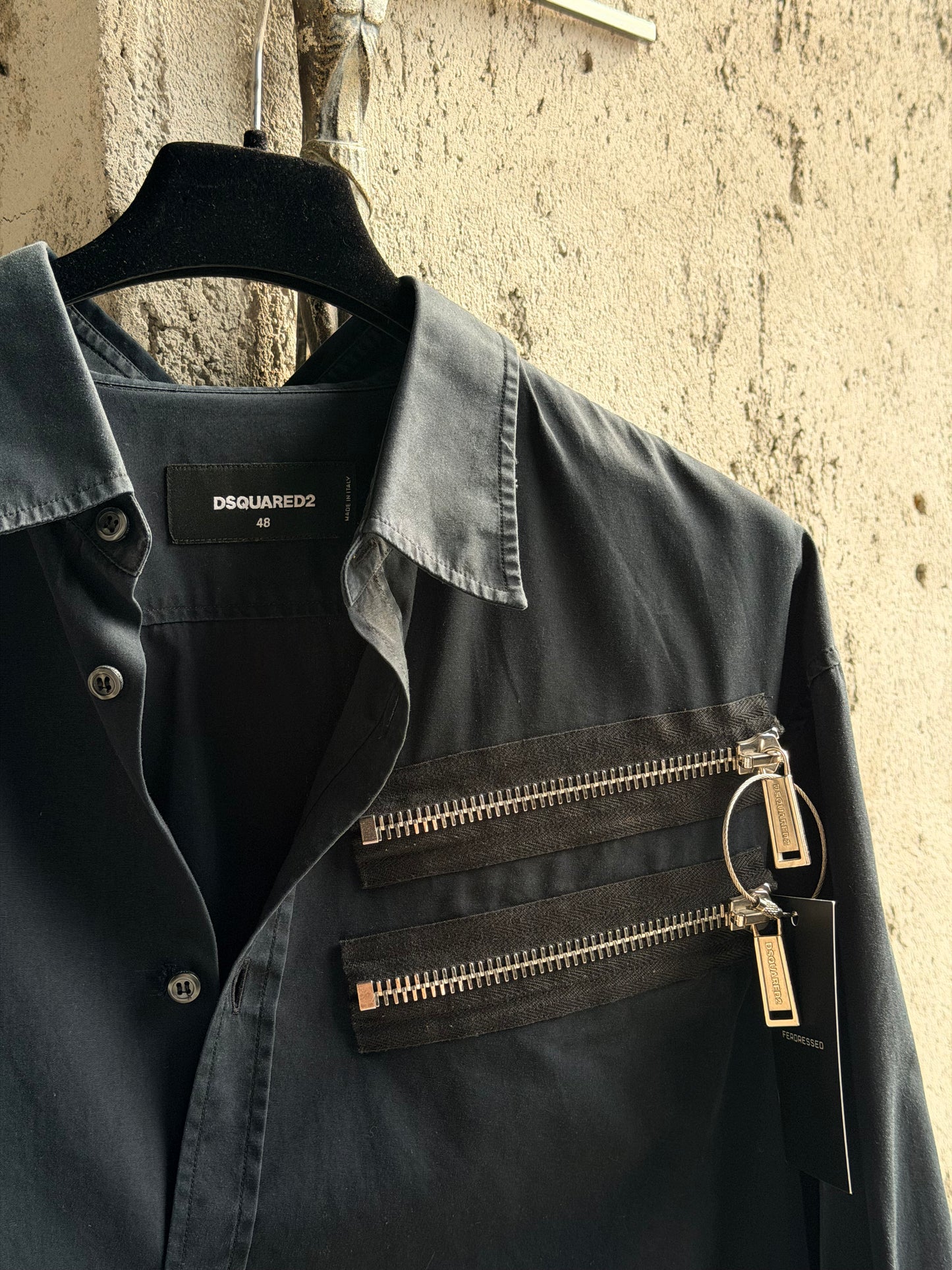 DSQUARED2 ZIPPED BLUE SHIRT