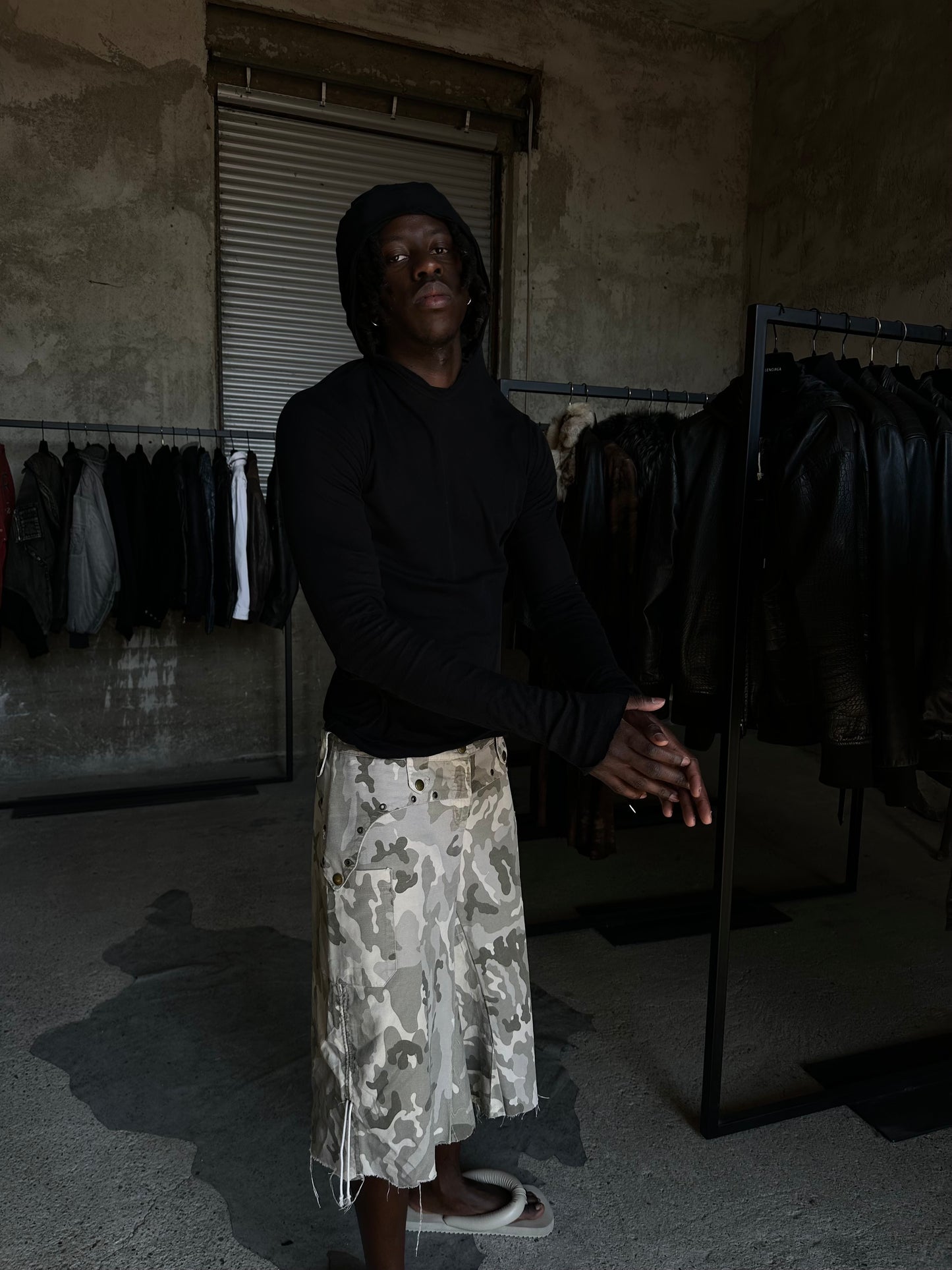 RICK OWENS TRANSPARENT HOODED LONGSLEEVE