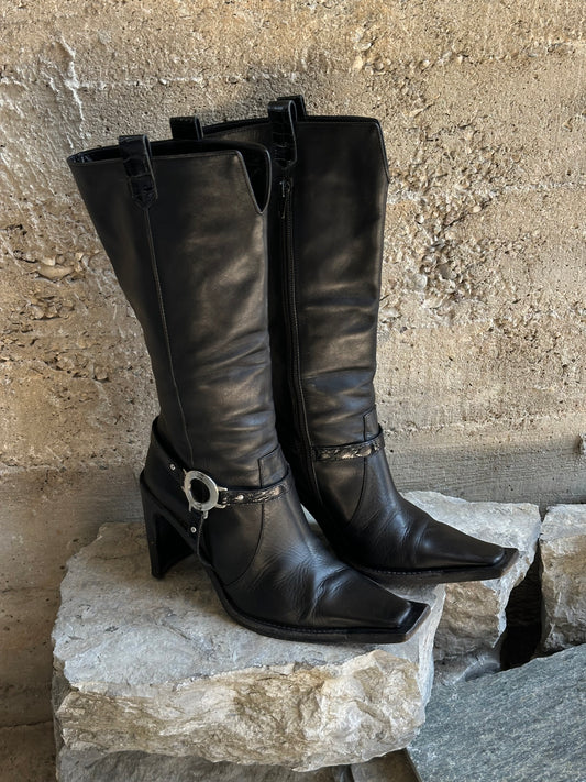 CASADEI HARNESS CROCO BOOTS