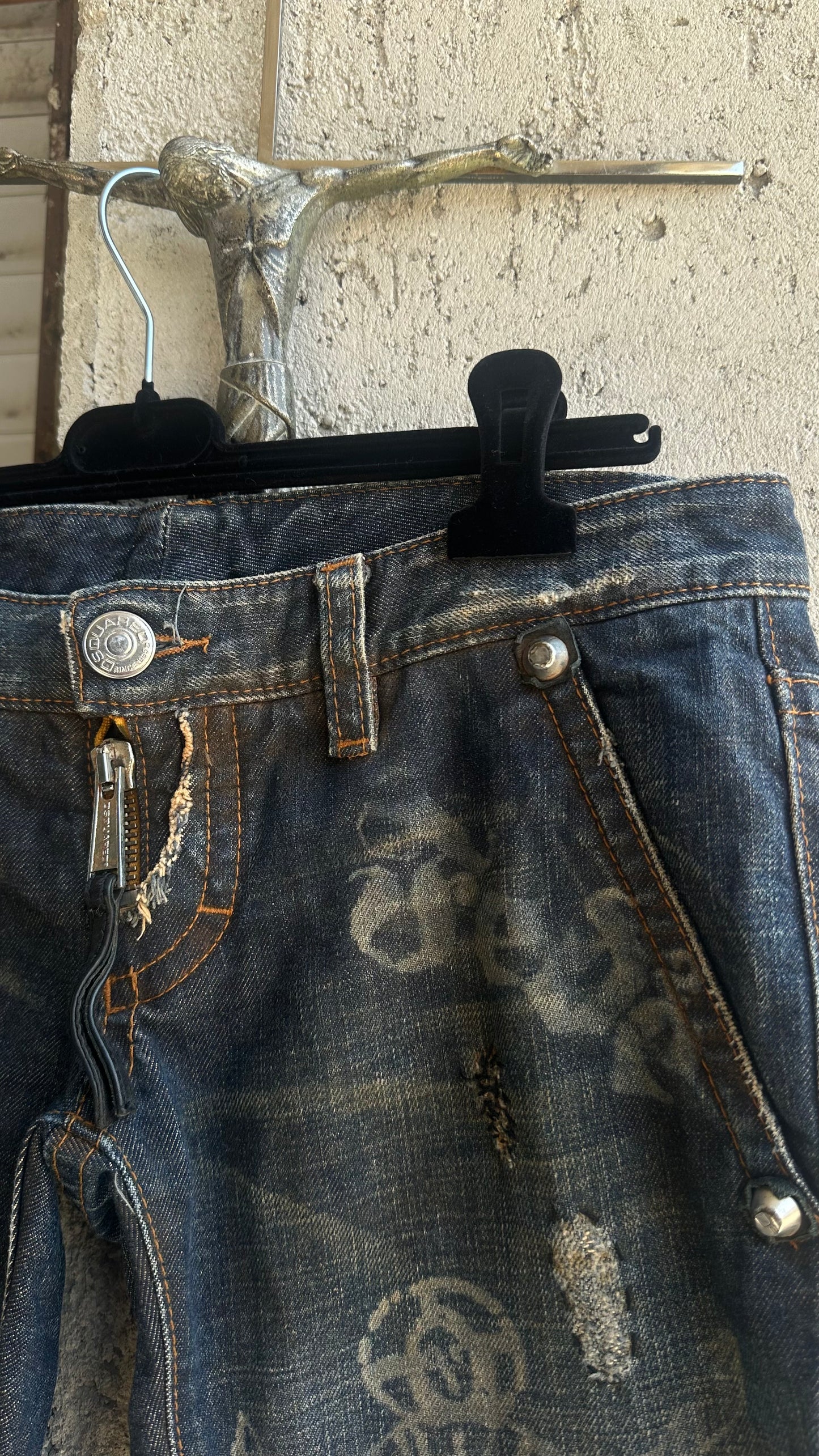 DSQUARED2 HOLY SPIRIT FLARED DENIM PANTS