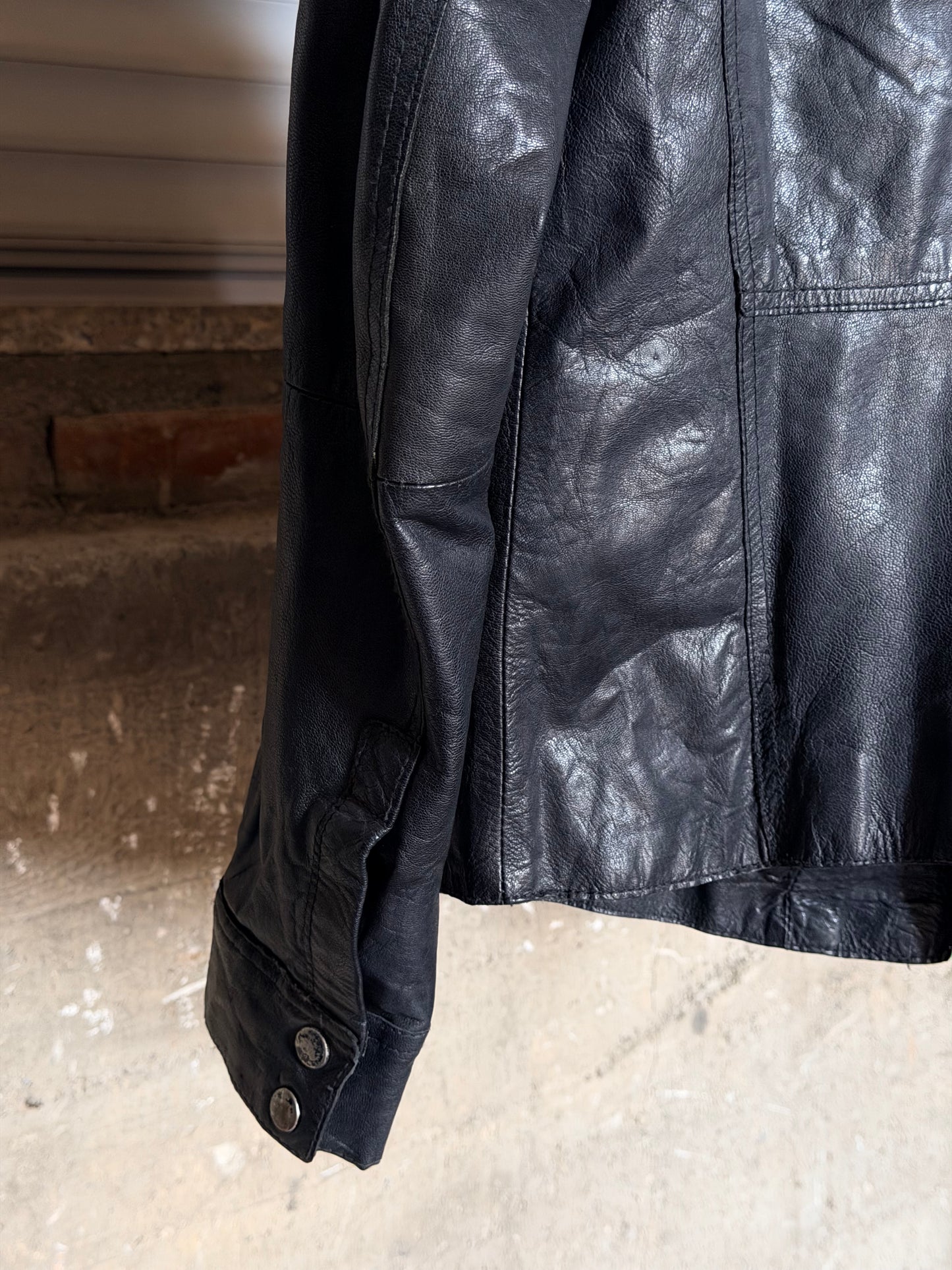 ALL SAINTS WASHED LEATHER SHIRT