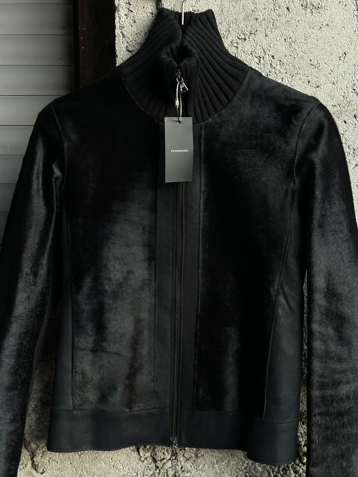 BLACK PONYHAIR BOMBER