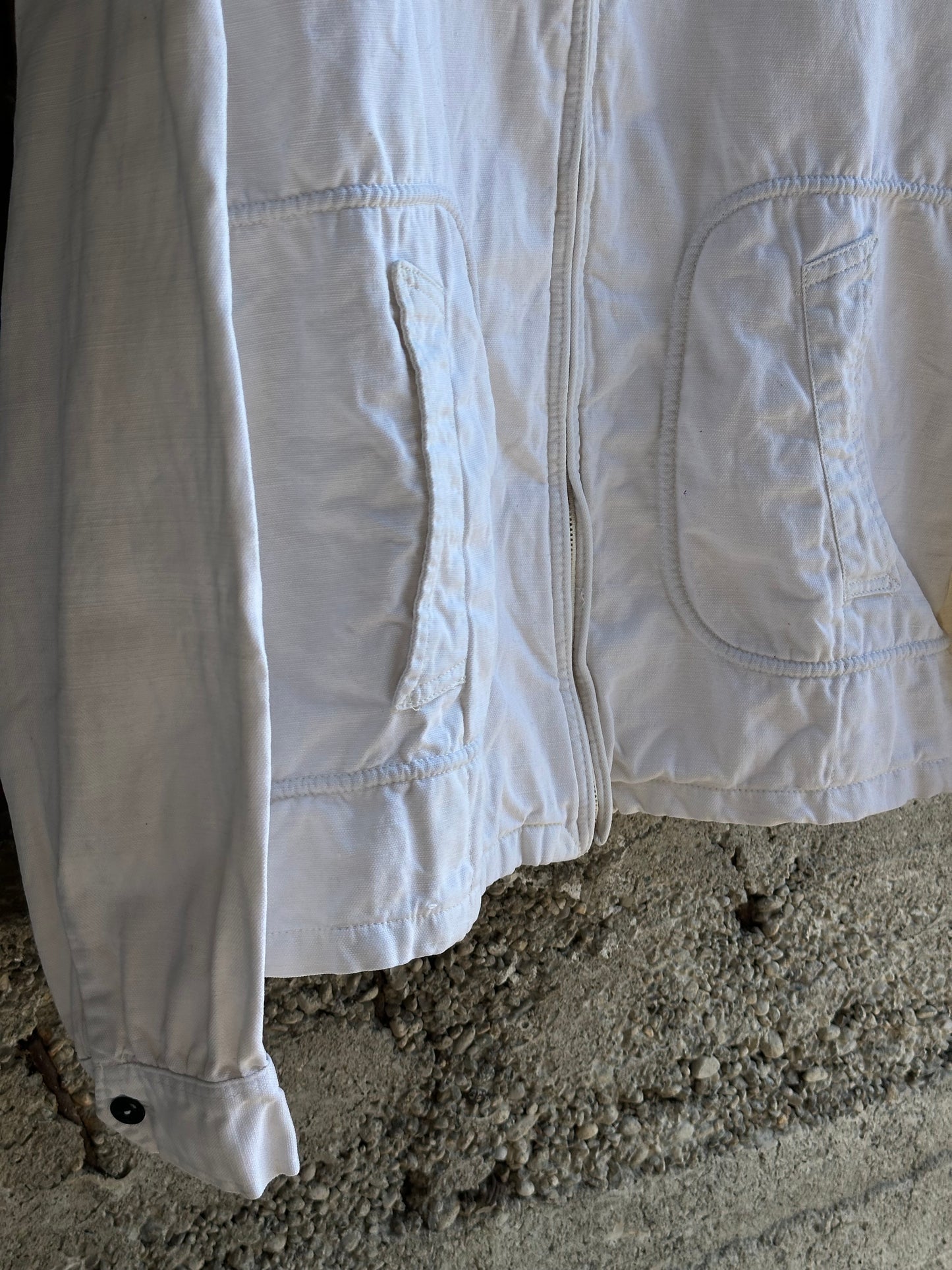 DIESEL WHITE DENIM ZIPPED JACKET