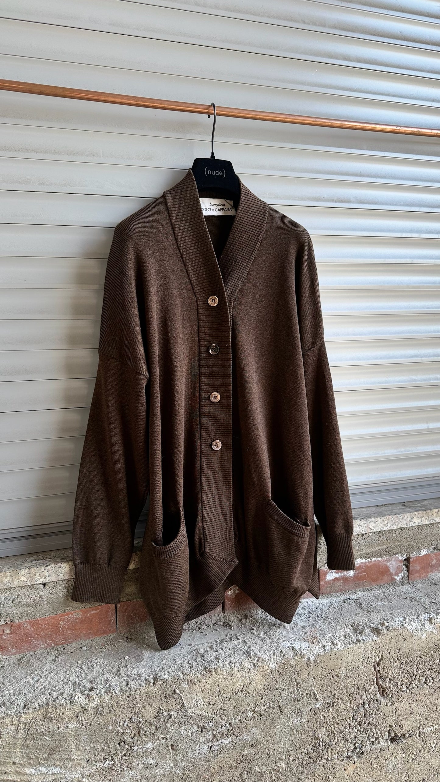 DOLCE & GABBANA WOOL BROWN CARDIGAN