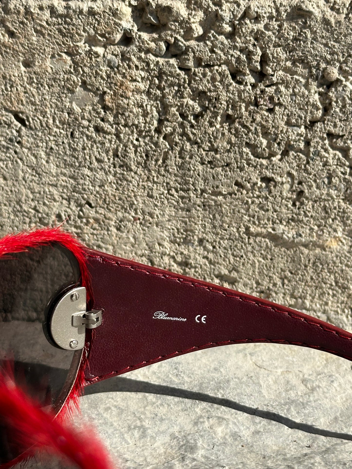 BLUMARINE RED PONYHAIR SUNGLASSES
