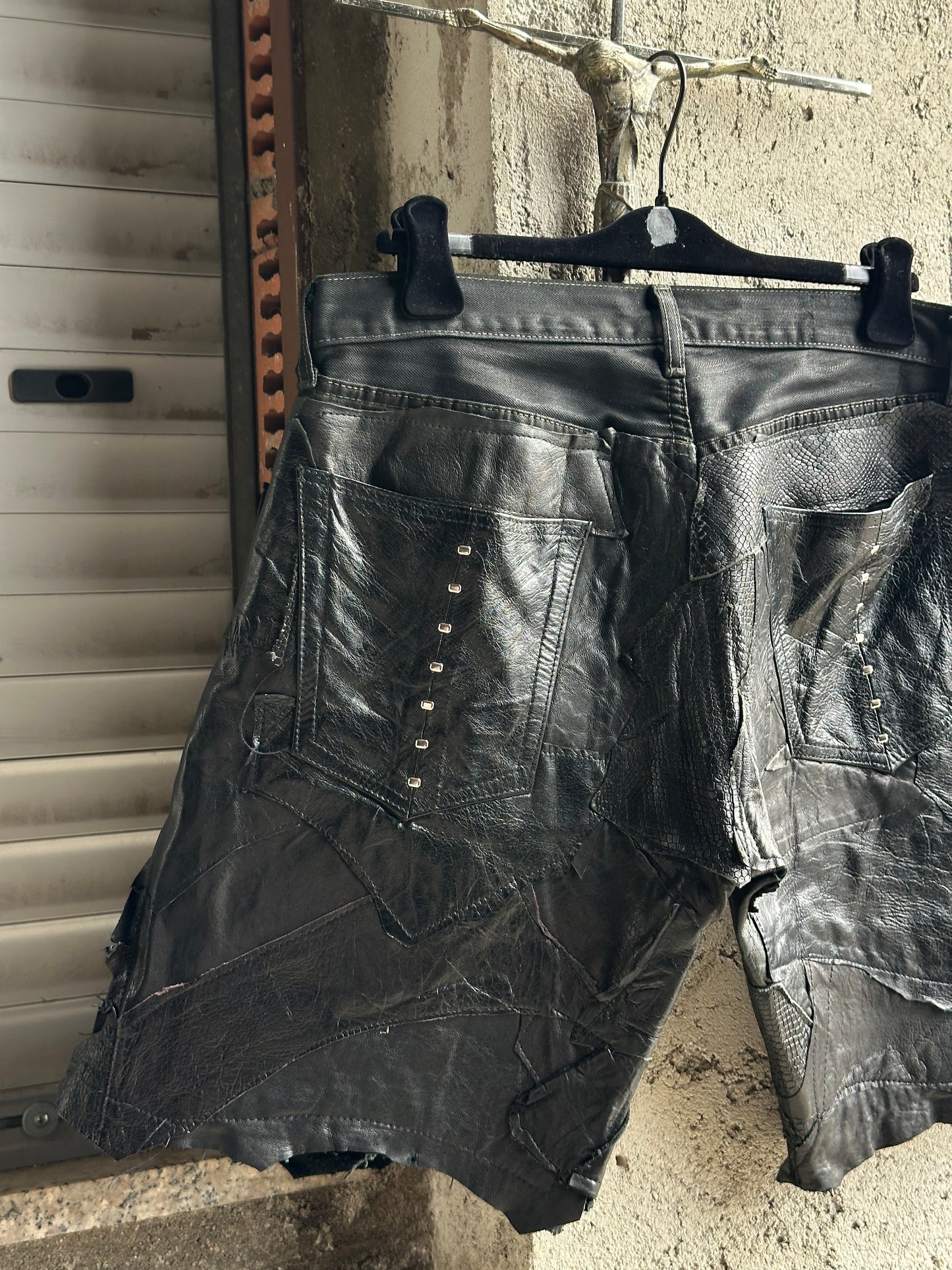 ALEKSANDER CECCO PATCHWORK TIBIA CUT PANTS