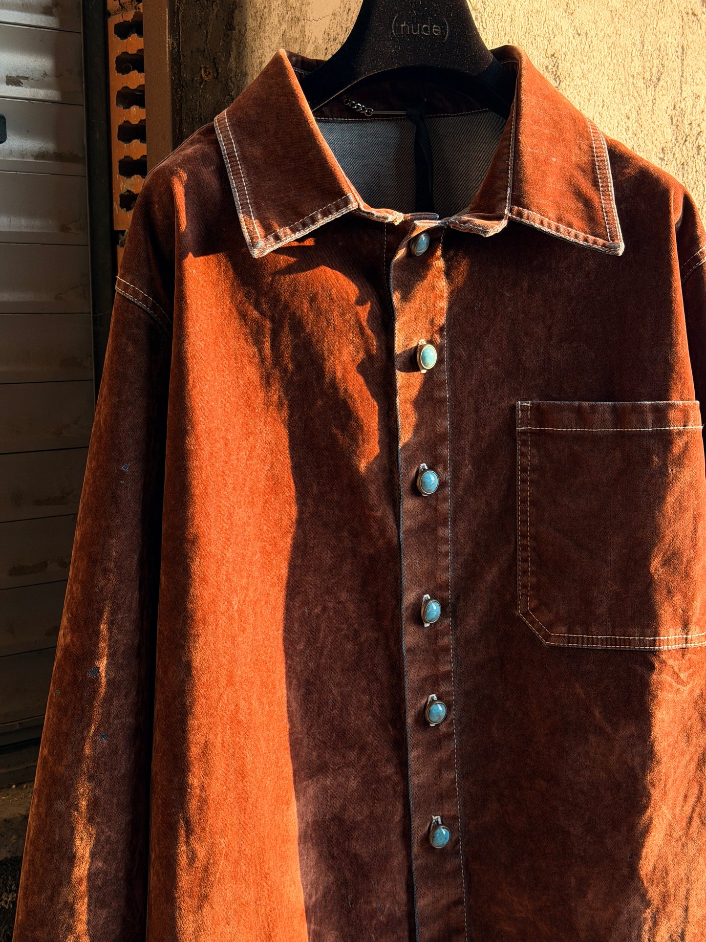 FLOCKED DENIM RODEO SHIRT