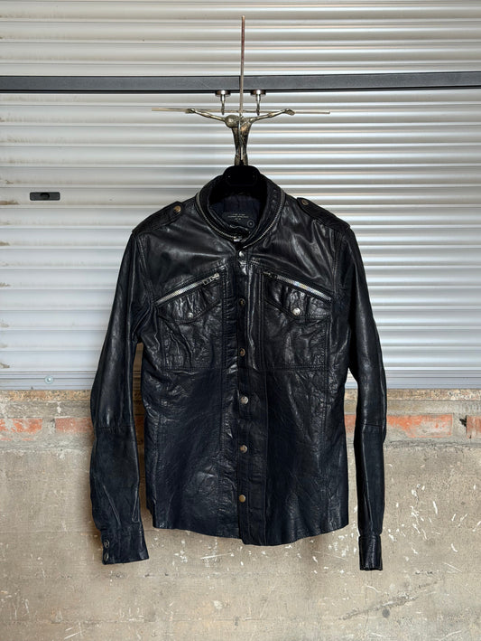 ALL SAINTS WASHED LEATHER SHIRT
