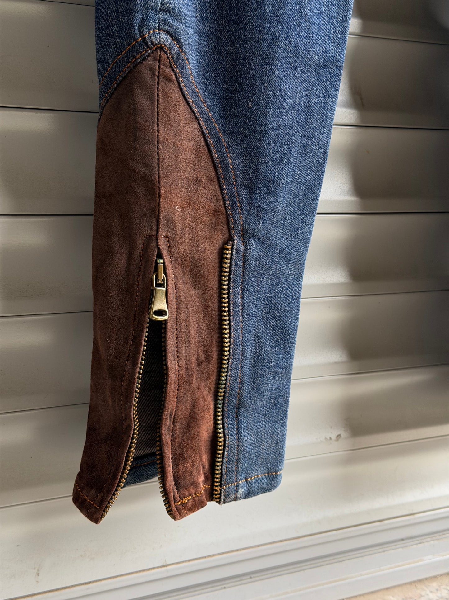 DOLCE & GABBANA BROWN SUEDE JEANS