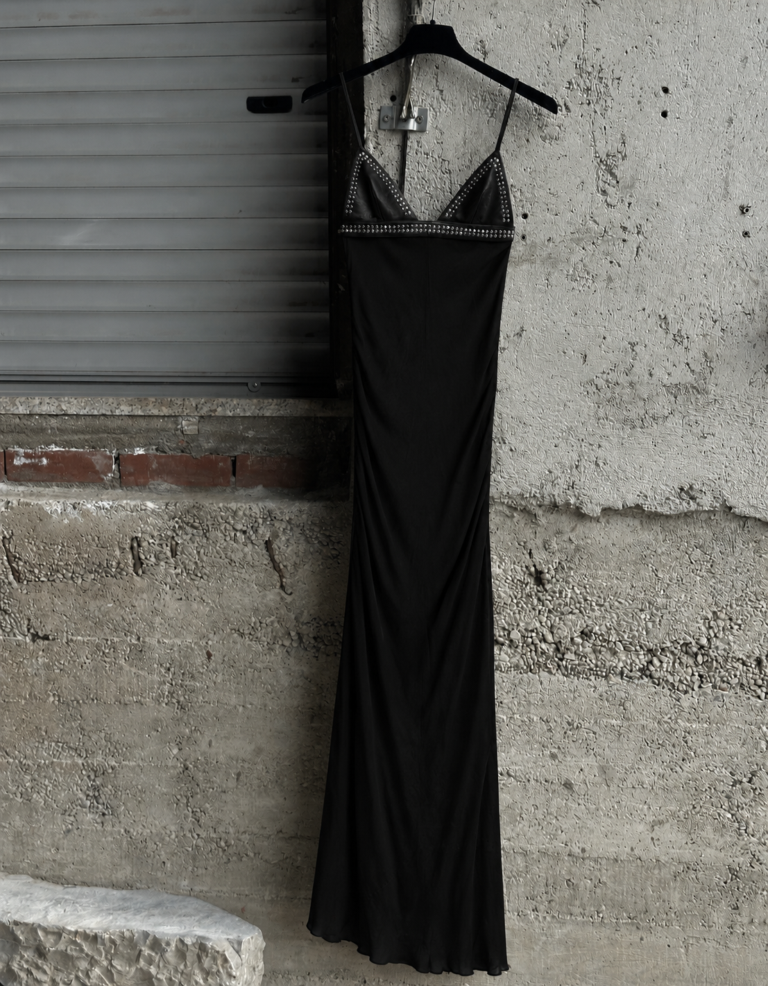 SEETHROUGH STUDDED LEATHER DRESS