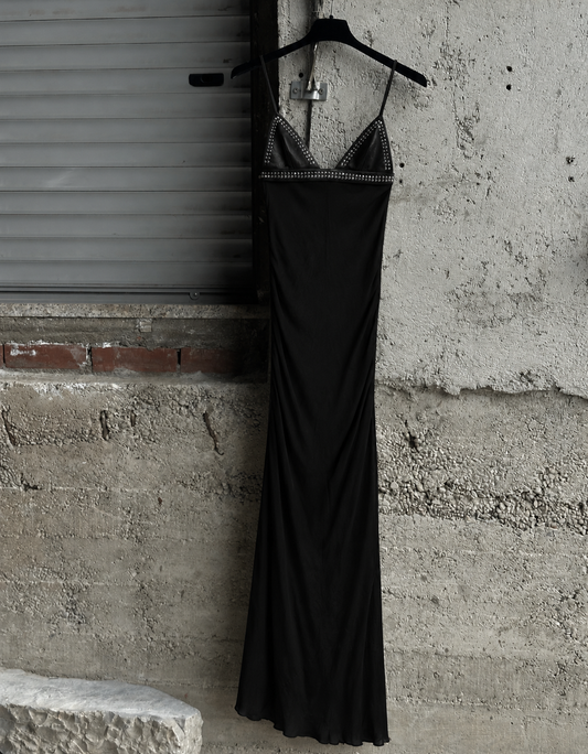 SEETHROUGH STUDDED LEATHER DRESS