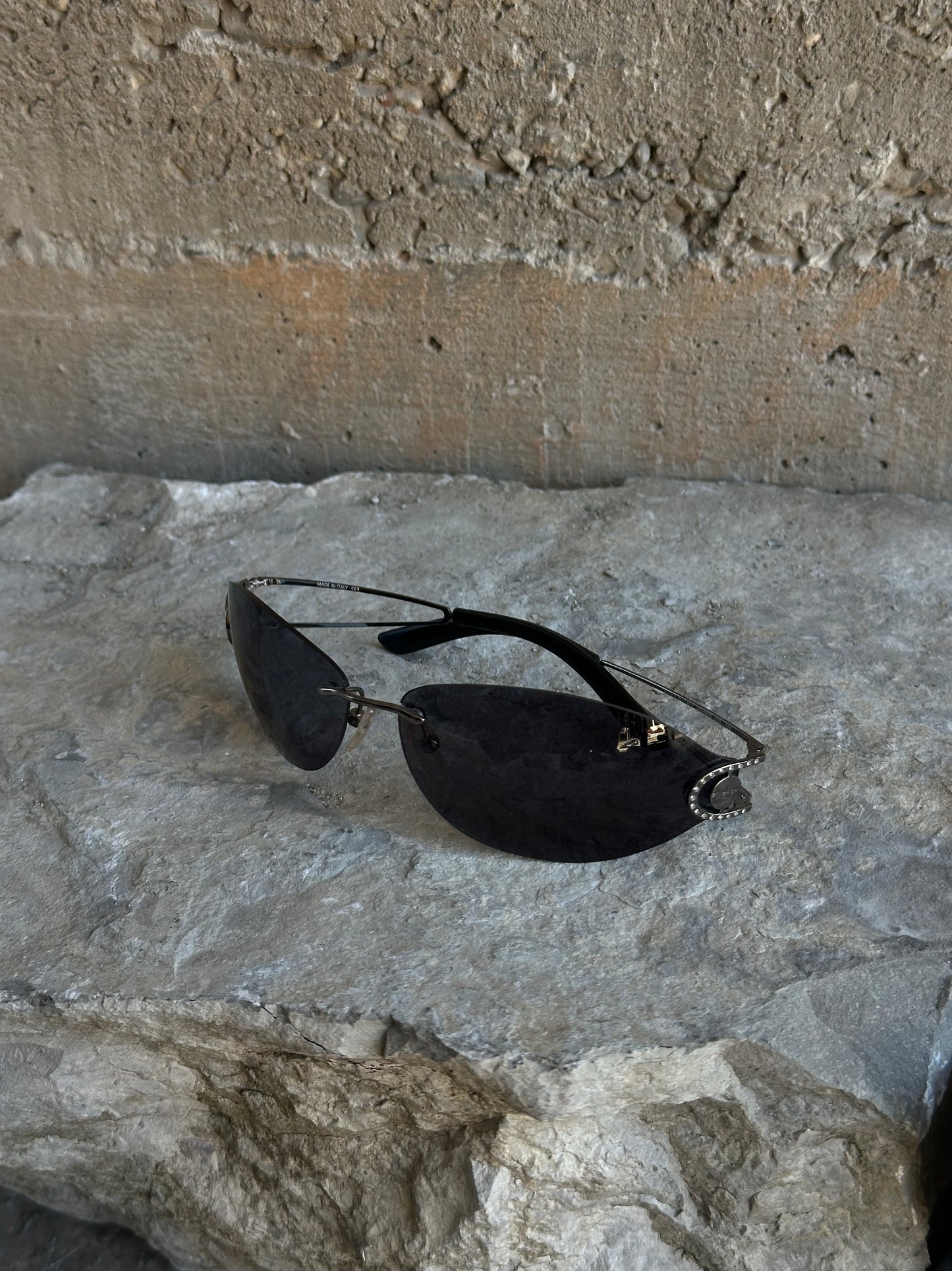 GIVENCHY BLACK RHINESTONES SUNGLASSES