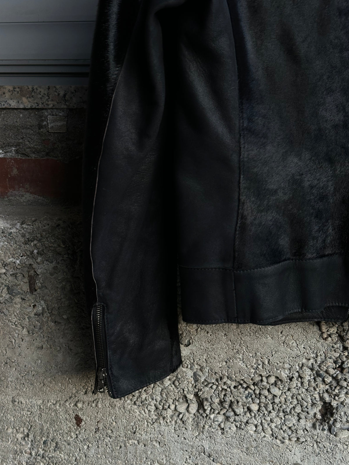 BLACK PONYHAIR BOMBER