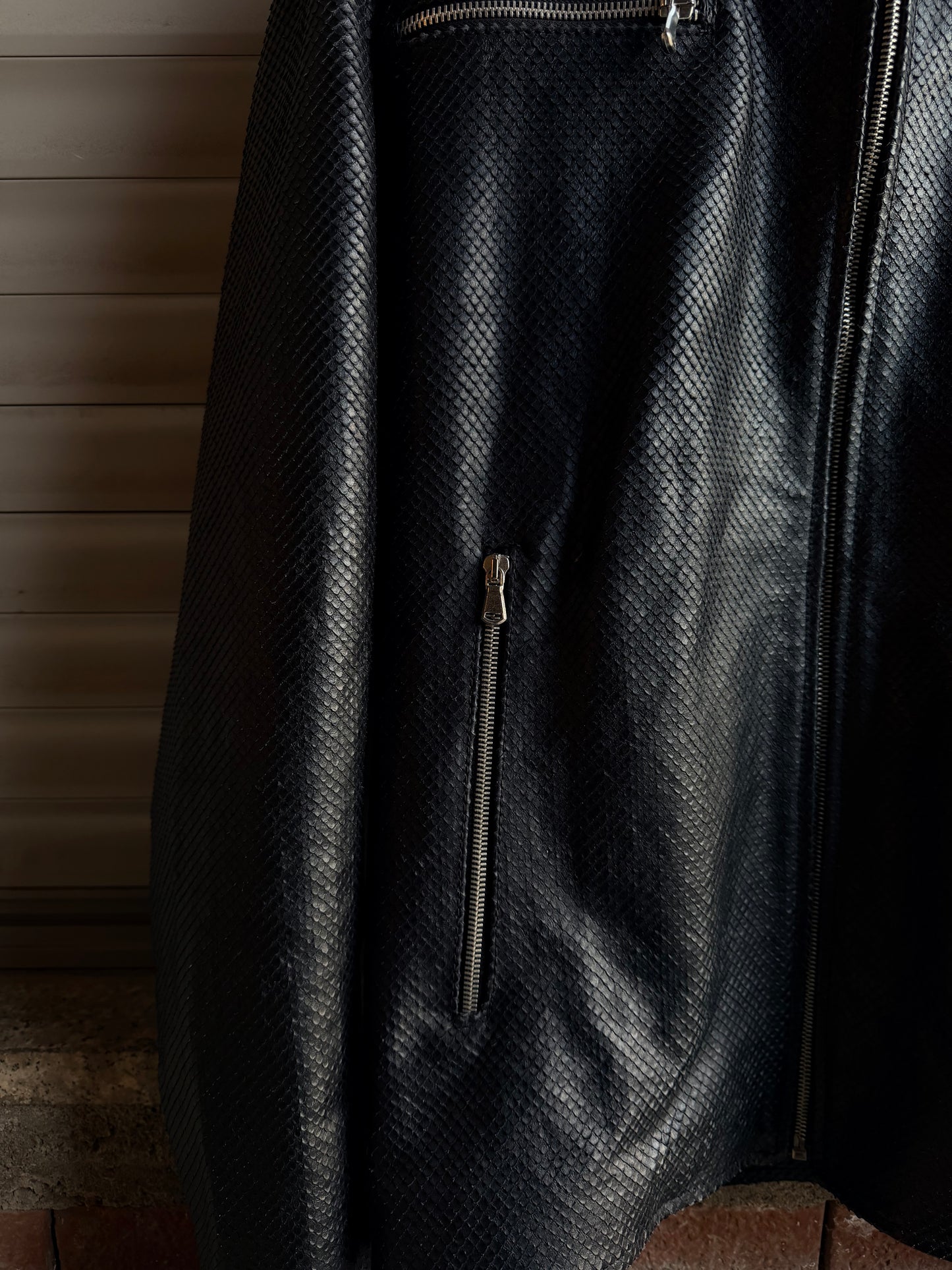 SNAKESKIN LEATHER BIKER