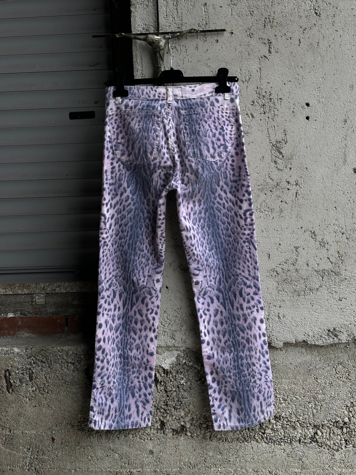 ROBERTO CAVALLI LEOPARD VIOLET PANTS
