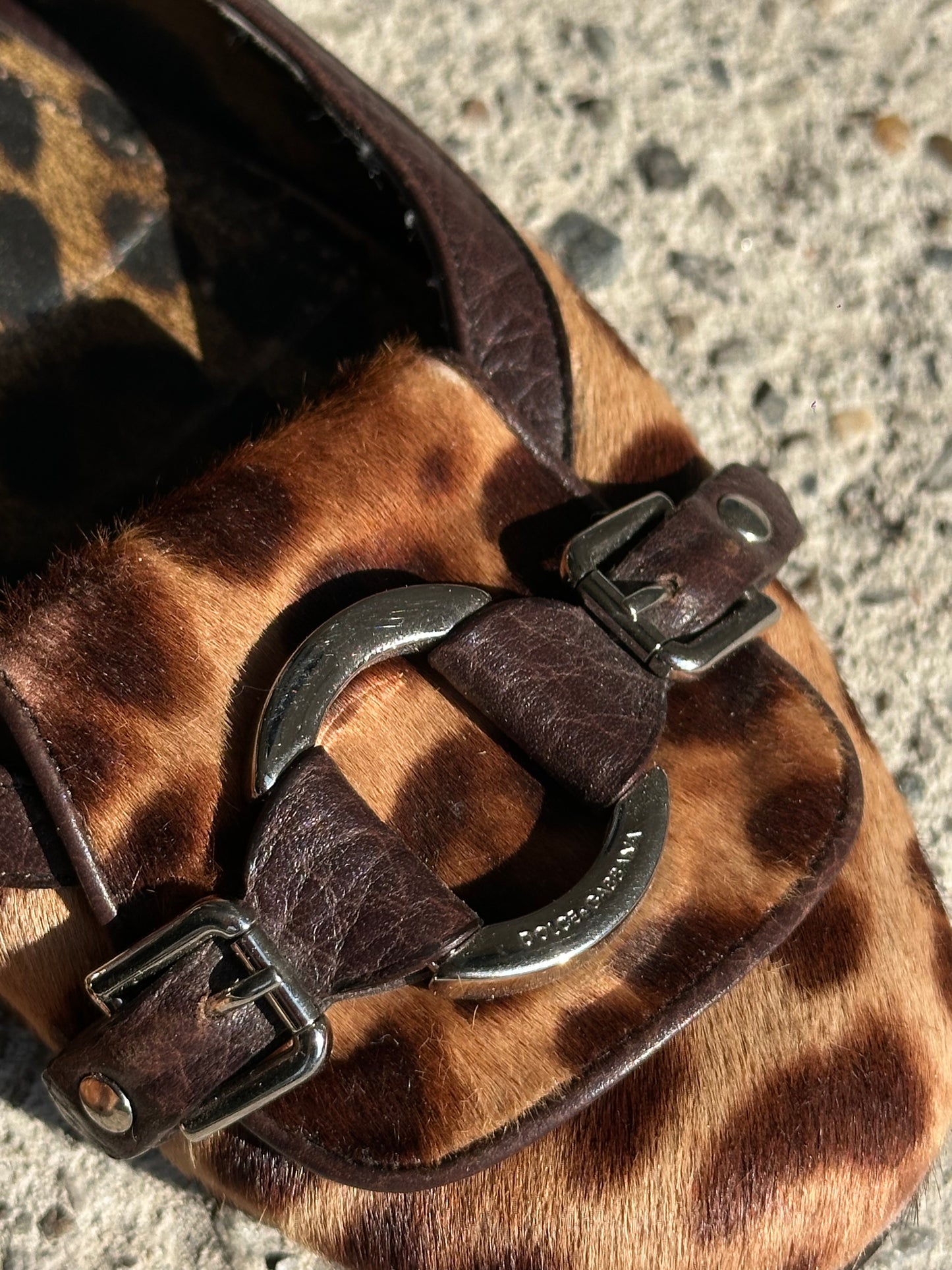 DOLCE & GABBANA PONYHAIR LEOPARD BALLETS