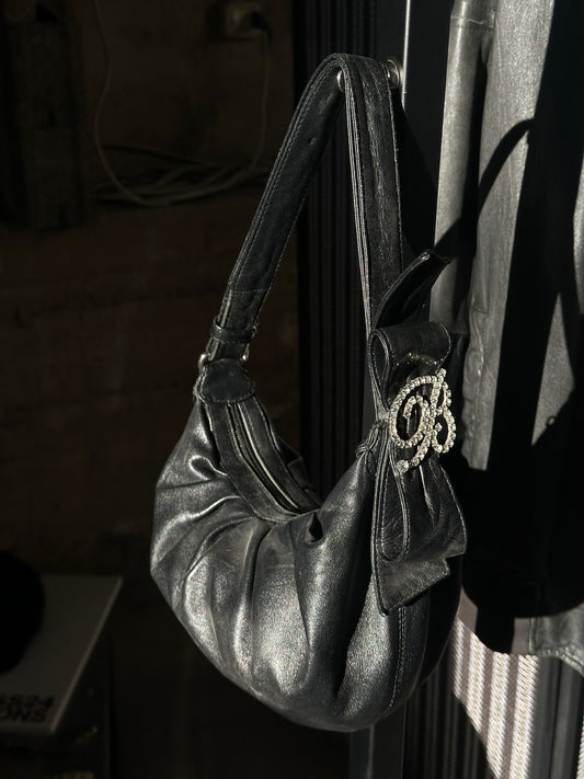 BLUMARINE RHINESTONES LEATHER BAG