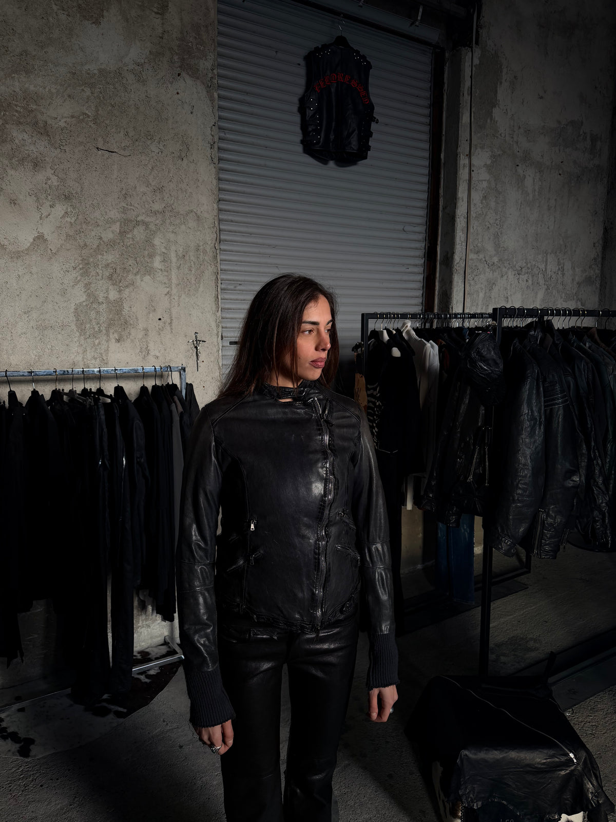 GIORGIO BRATO WASHED LEATHER JACKET