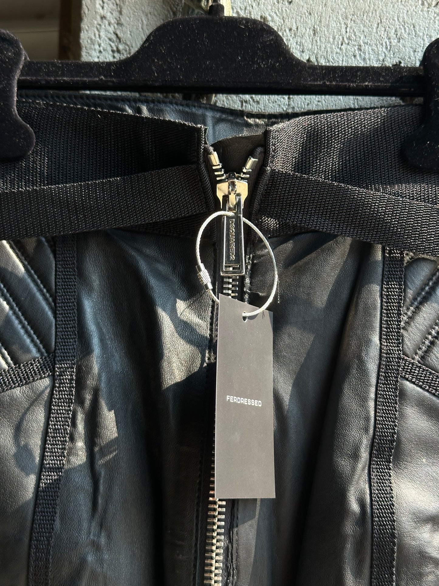 DSQUARED2 LEATHER MOTOR SHIRT