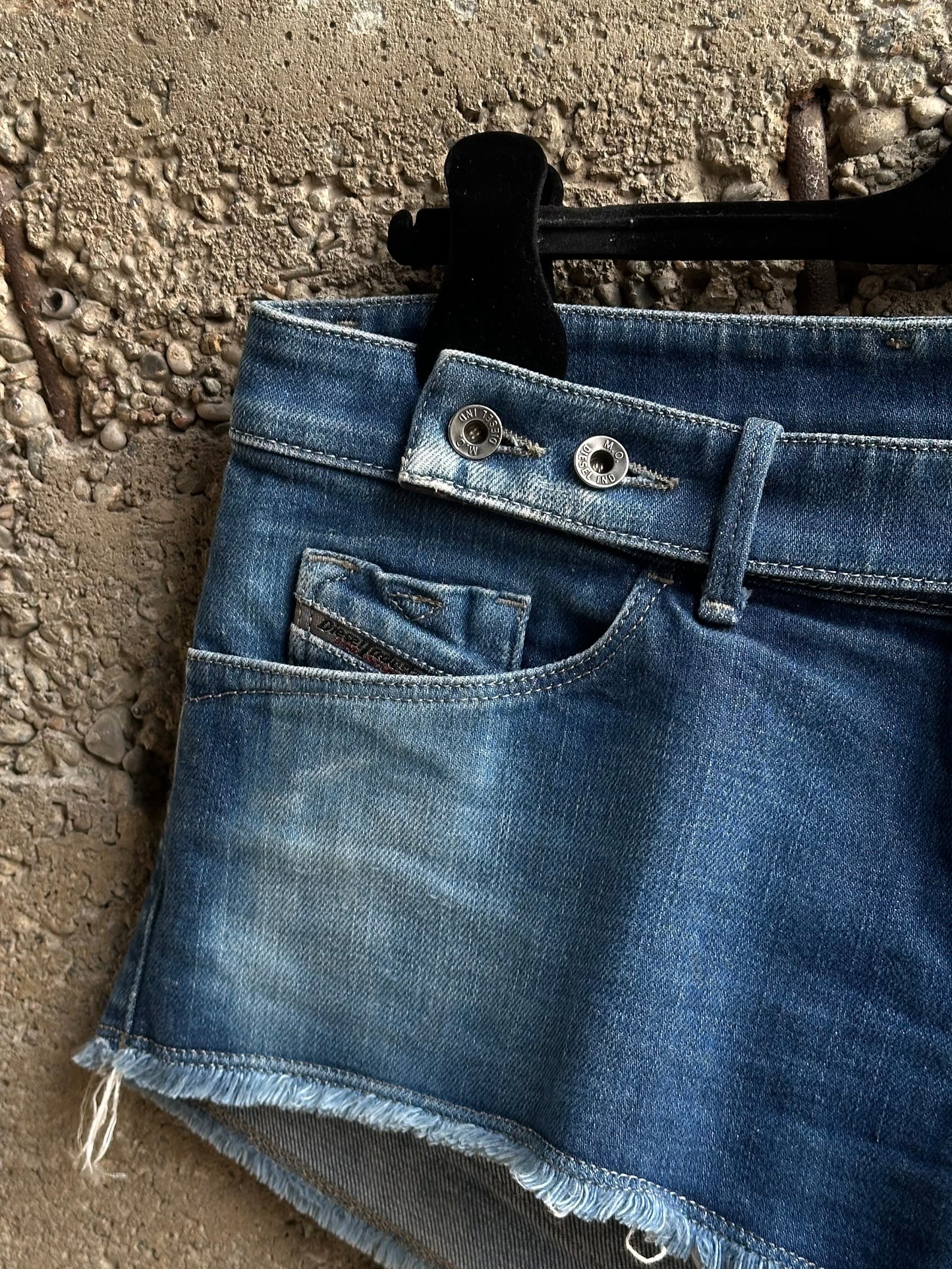 DIESEL DENIM MINI SHORTS