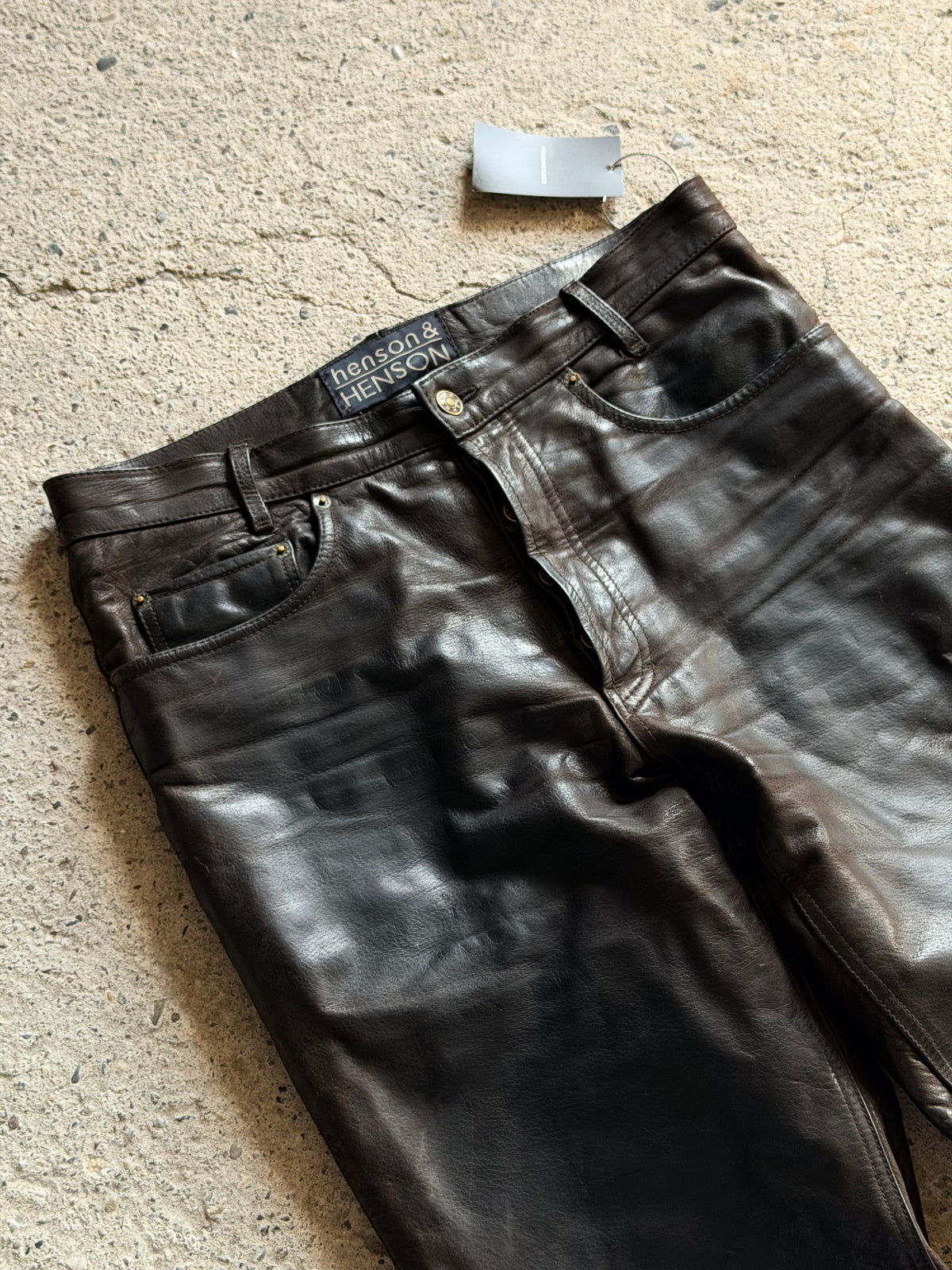 BROWN BUTTER LEATHER PANTS