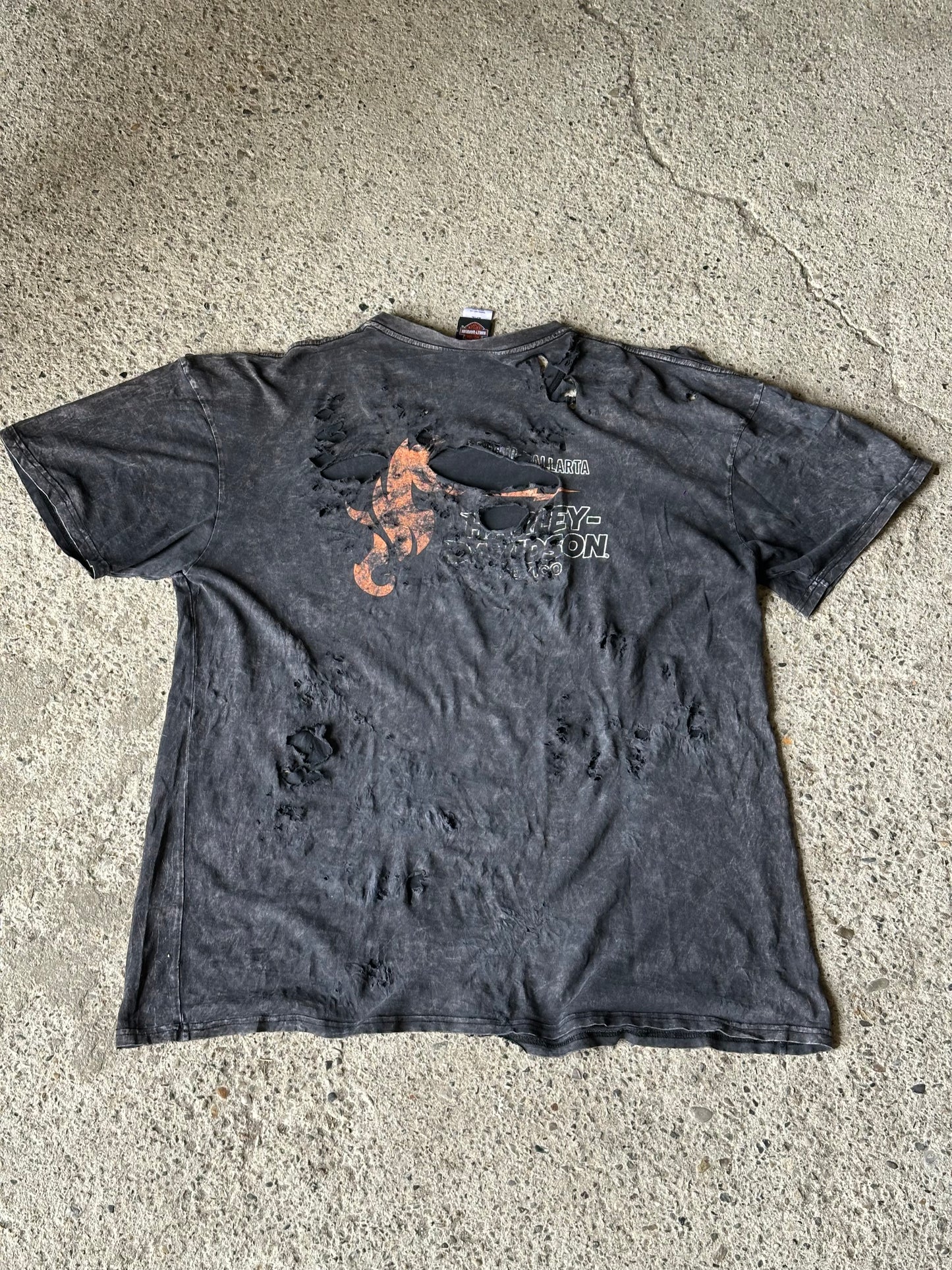 HARLEY DAVIDSON DISTRESSED GREY T-SHIRT