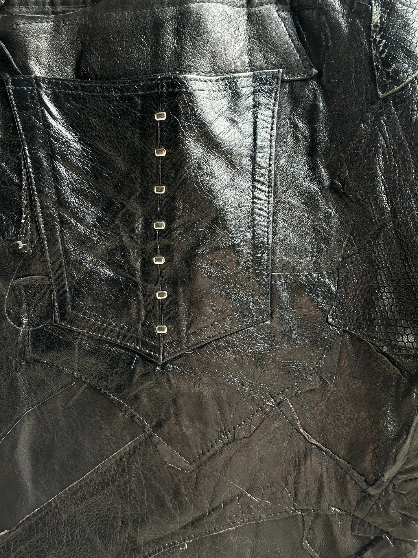 ALEKSANDER CECCO PATCHWORK TIBIA CUT PANTS