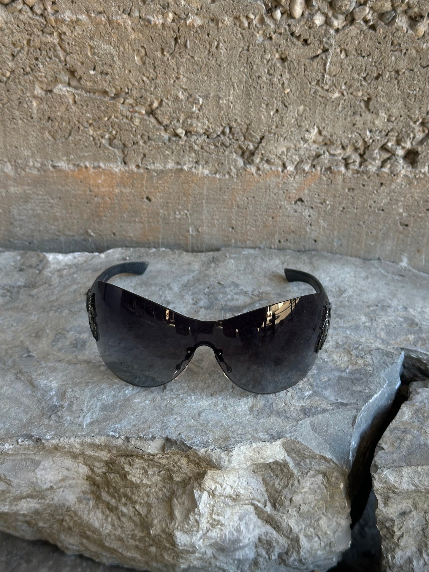 MARIELLA BURANI BLACK PONYHAIR SUNGLASSES