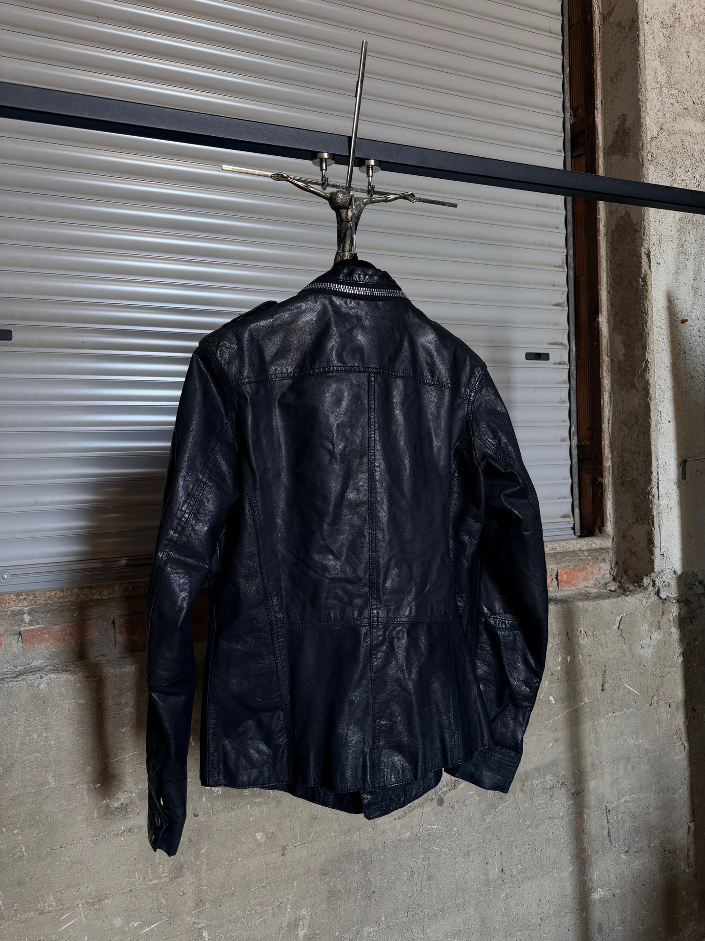 ALL SAINTS WASHED LEATHER SHIRT