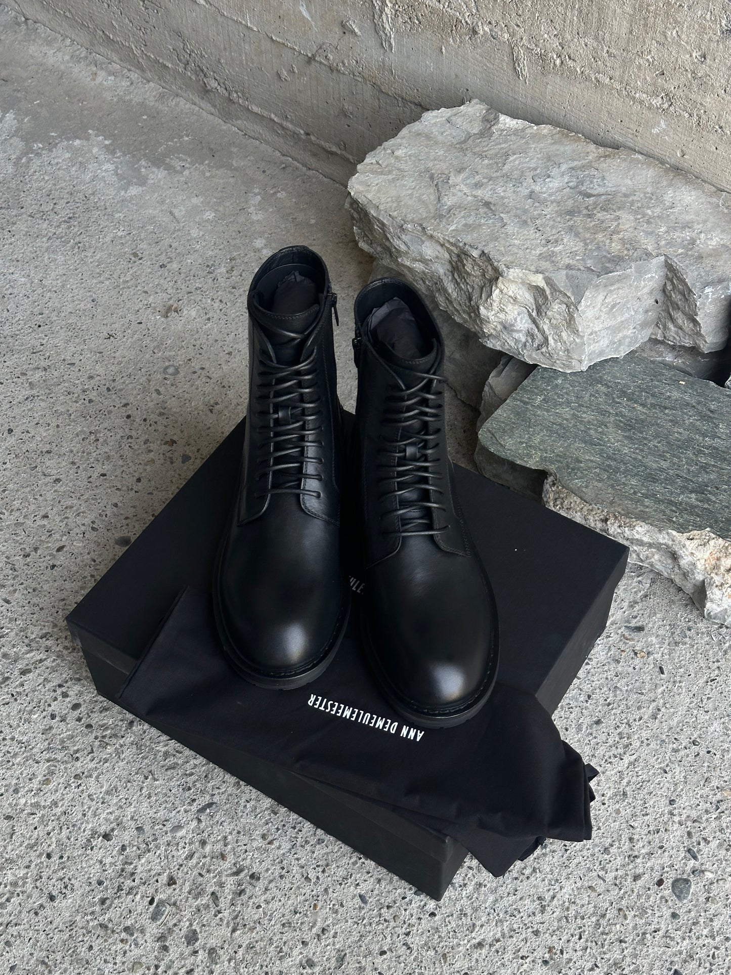 ANN DEMEULEMEESTER LEATHER BOOTS