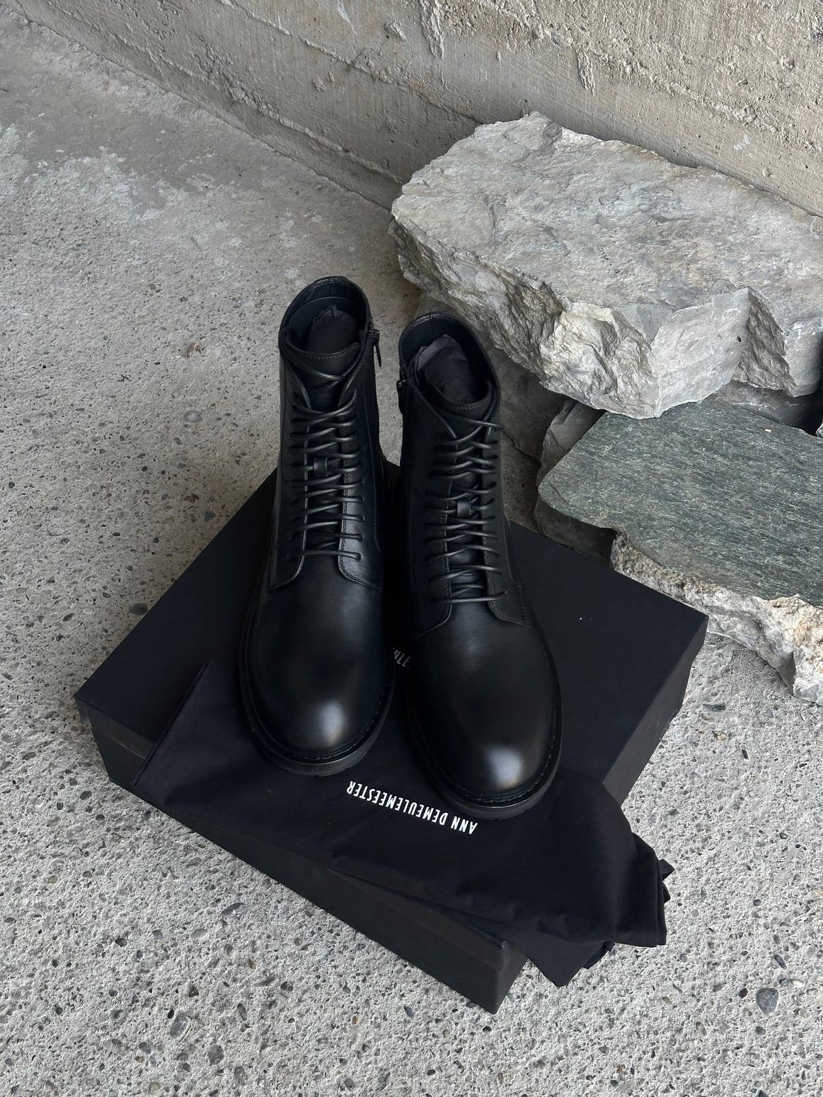 ANN DEMEULEMEESTER LEATHER BOOTS