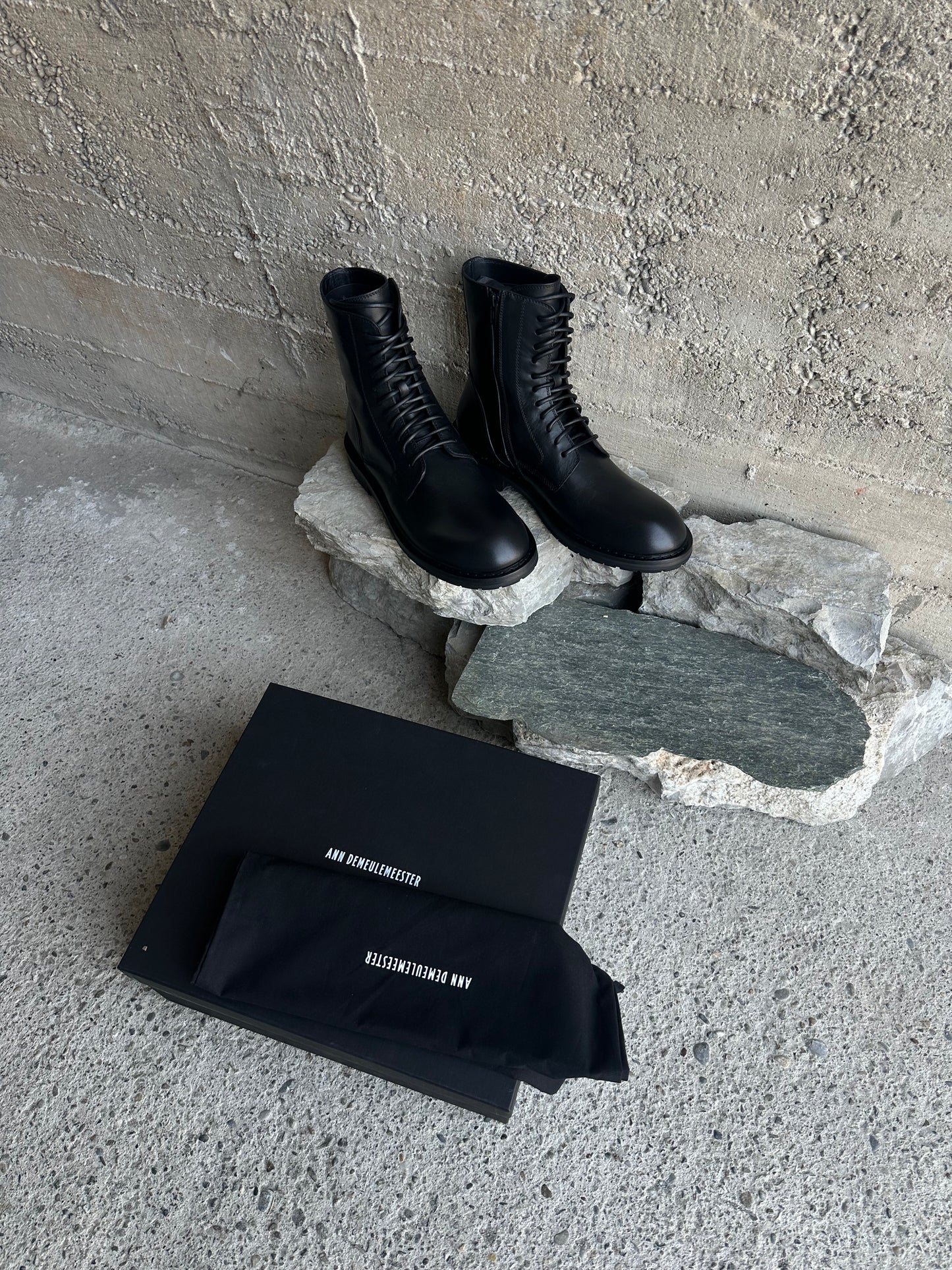 ANN DEMEULEMEESTER LEATHER BOOTS