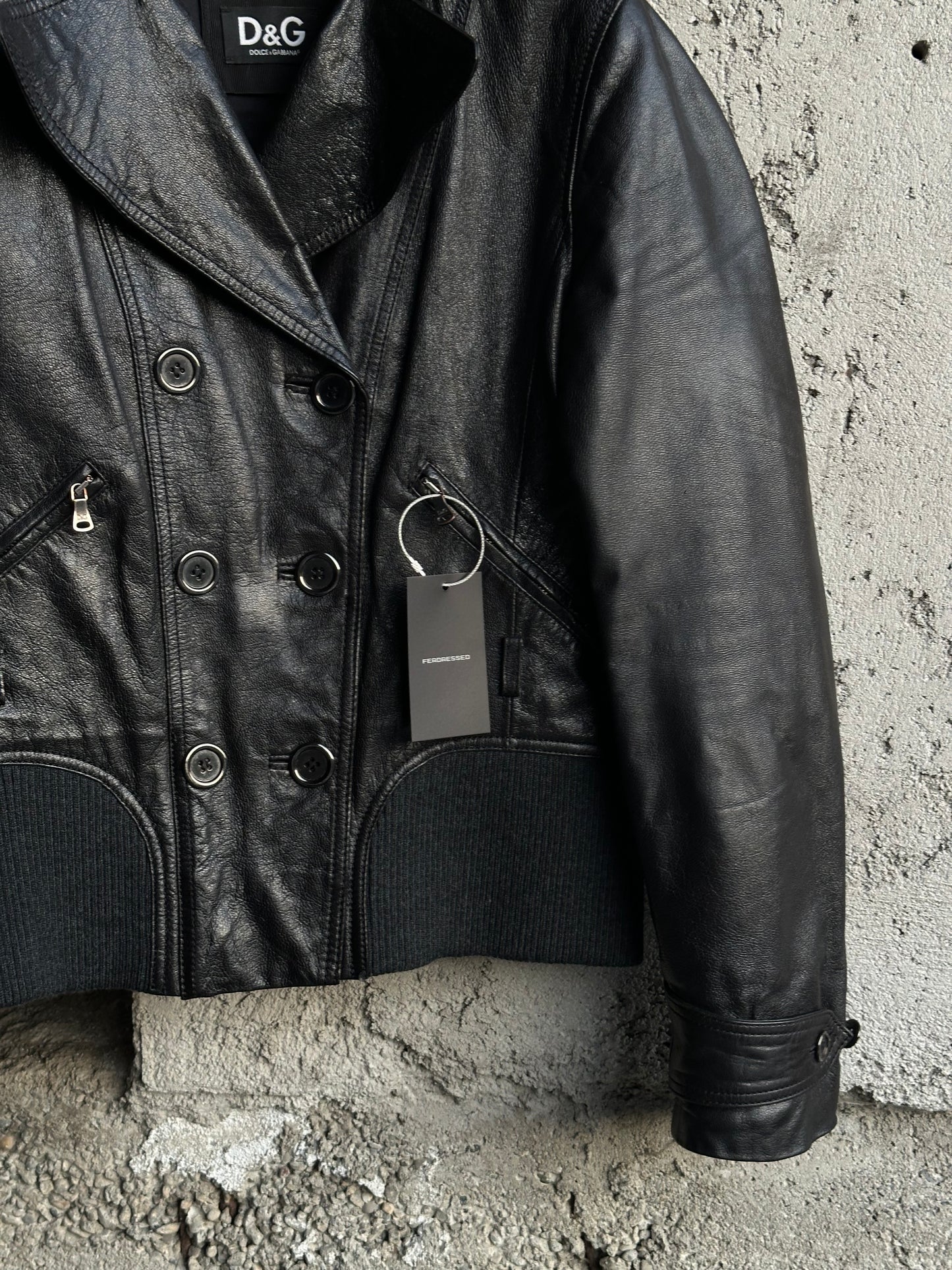 DOLCE & GABBANA DOUBLE BREASTED LEATHER JACKET