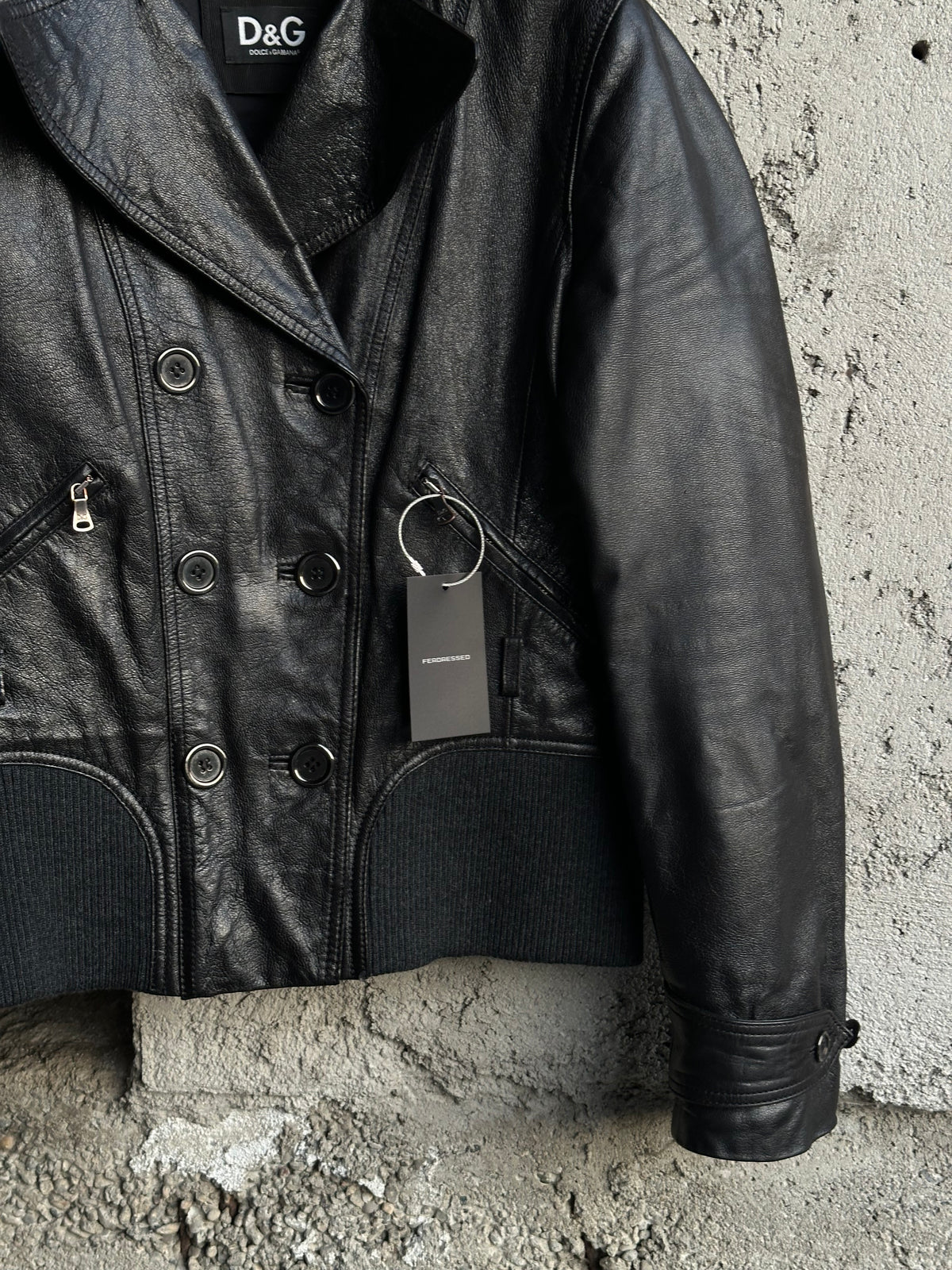 DOLCE & GABBANA DOUBLE BREASTED LEATHER JACKET