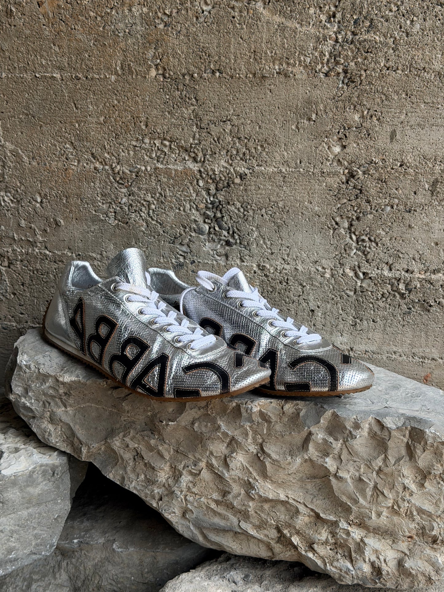 DOLCE & GABBANA SILVER SNEAKERS