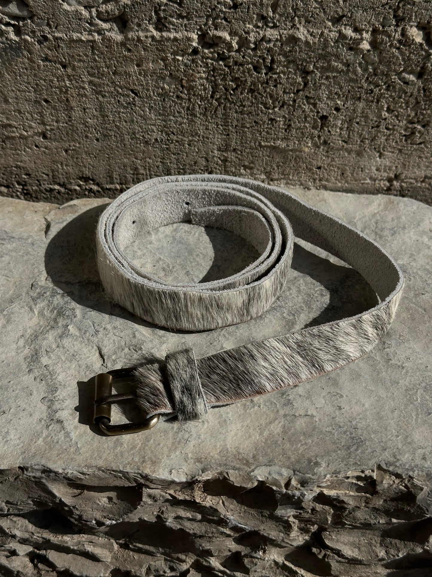 PONYHAIR WHITE AND GREY BELT