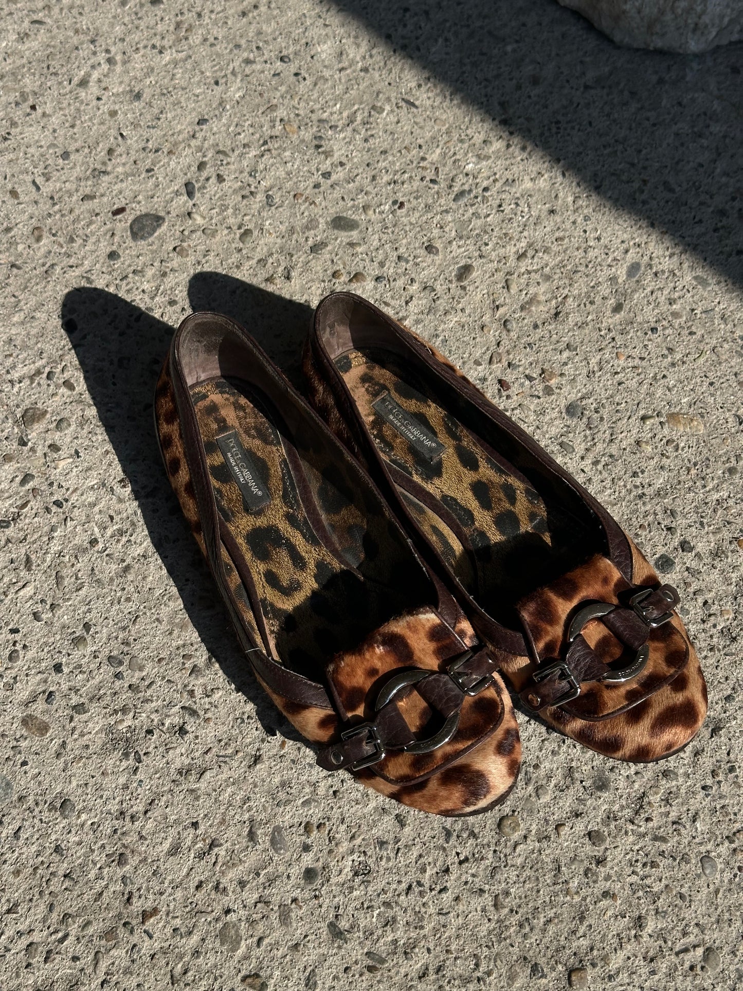DOLCE & GABBANA PONYHAIR LEOPARD BALLETS