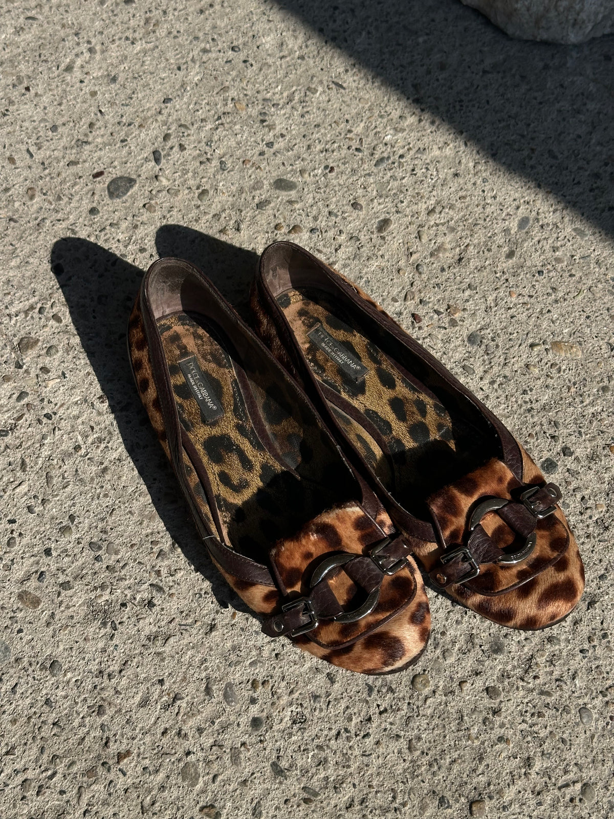 DOLCE & GABBANA PONYHAIR LEOPARD BALLETS