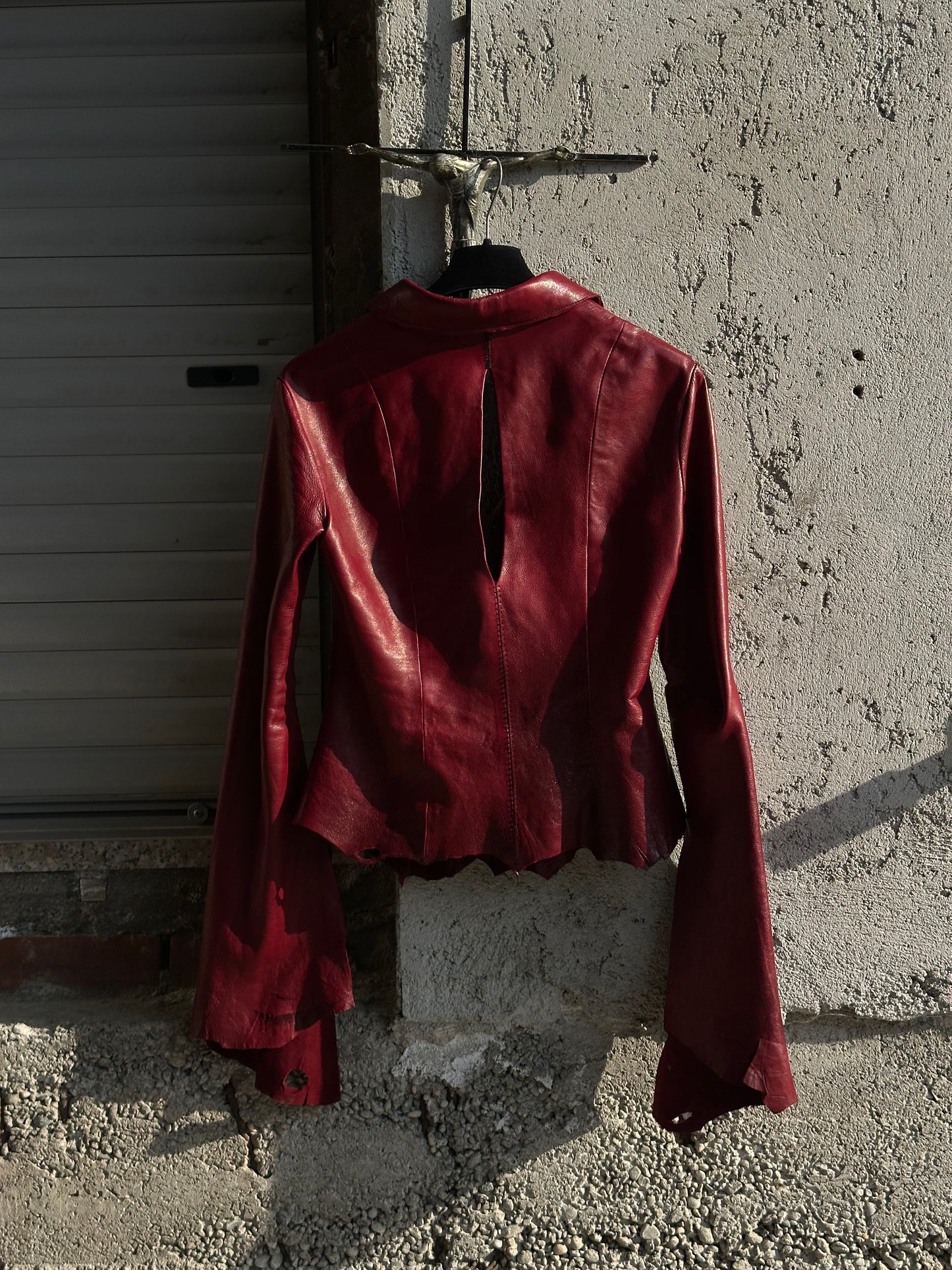 ALEKSANDER CECCO RUBEDO LAMBSKIN LEATHER SHIRT