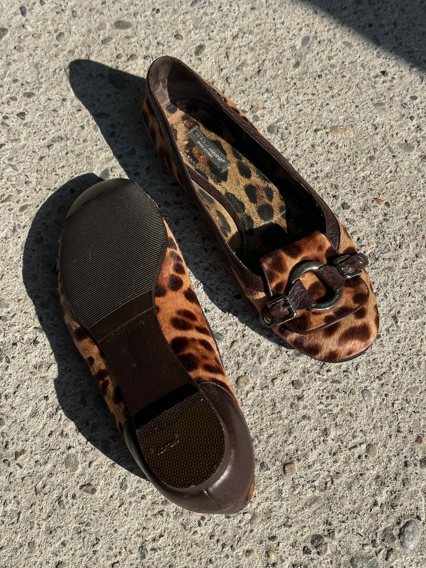 DOLCE & GABBANA PONYHAIR LEOPARD BALLETS