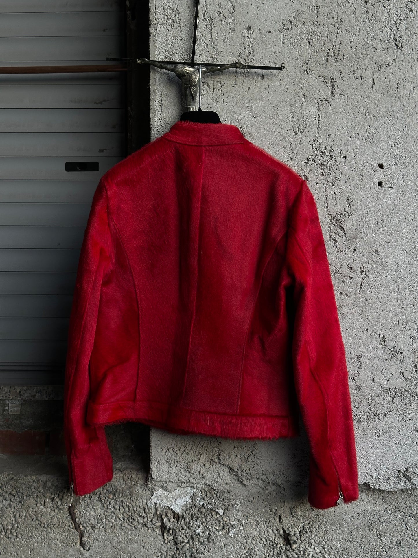 RED PONYHAIR JACKET