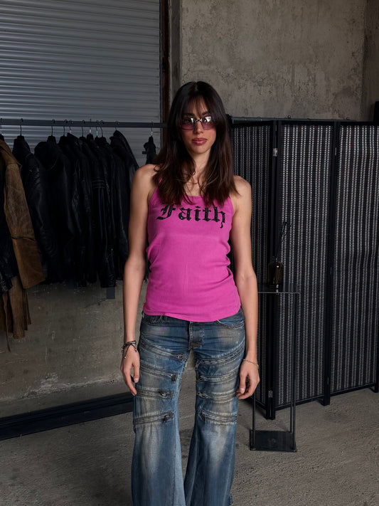 FAITH PINK RHINESTONES TANK TOP