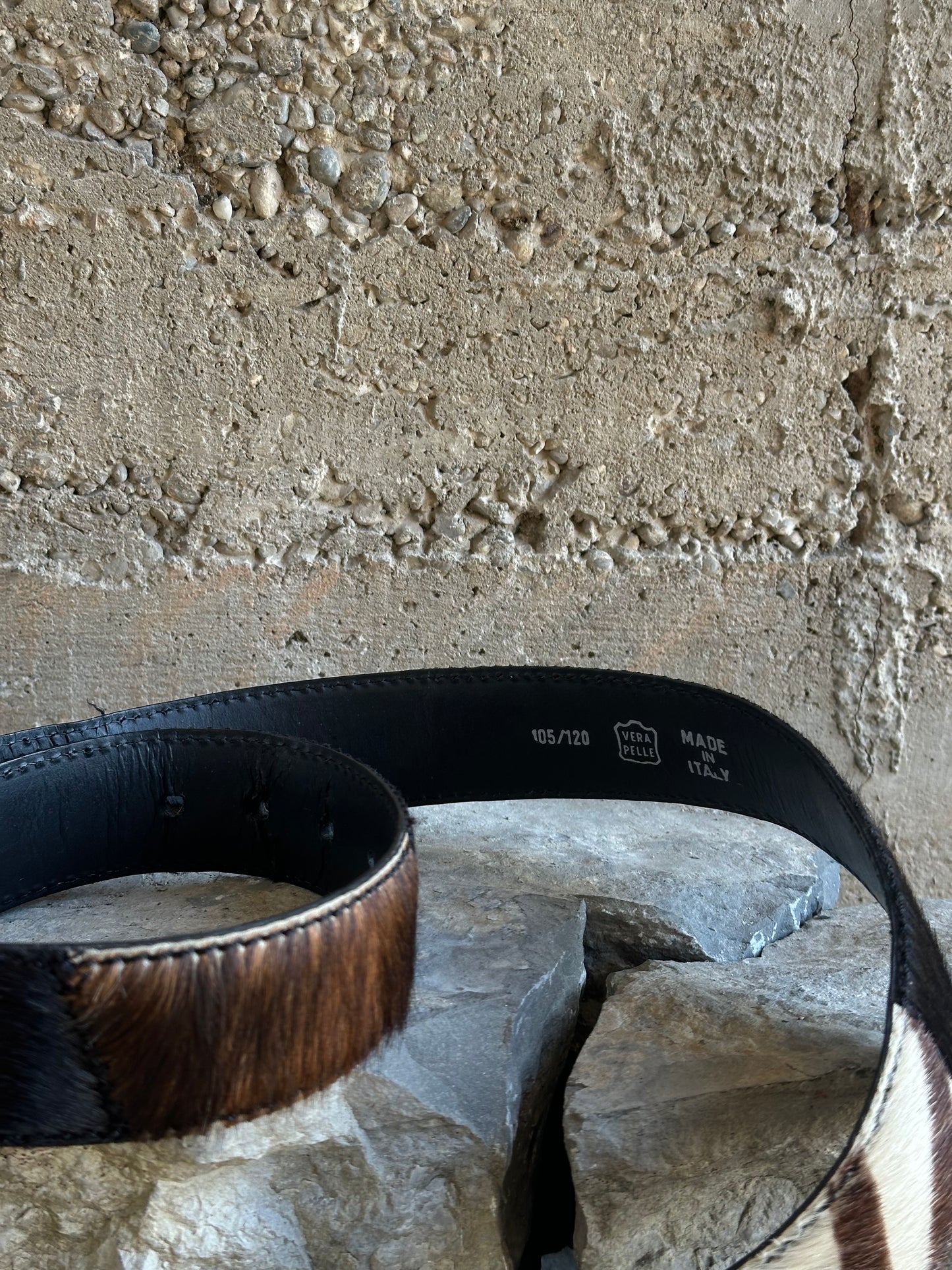 ZEBRA - BLACK PONYHAIR BELT