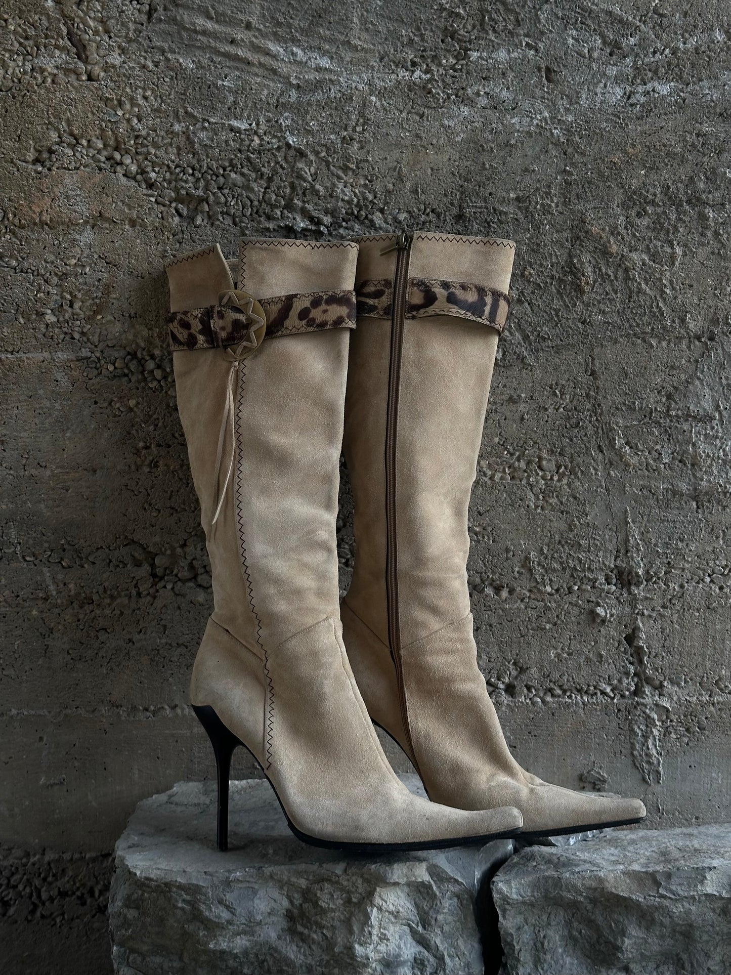 CASADEI LEOPARD PONYHAIR BOOTS